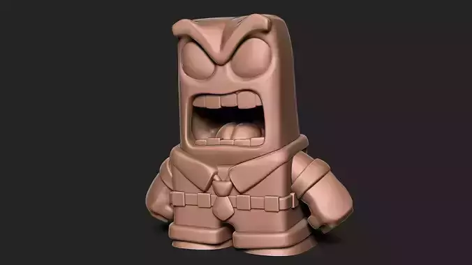 Anger sculpture for 3d printing cartoon Inside out