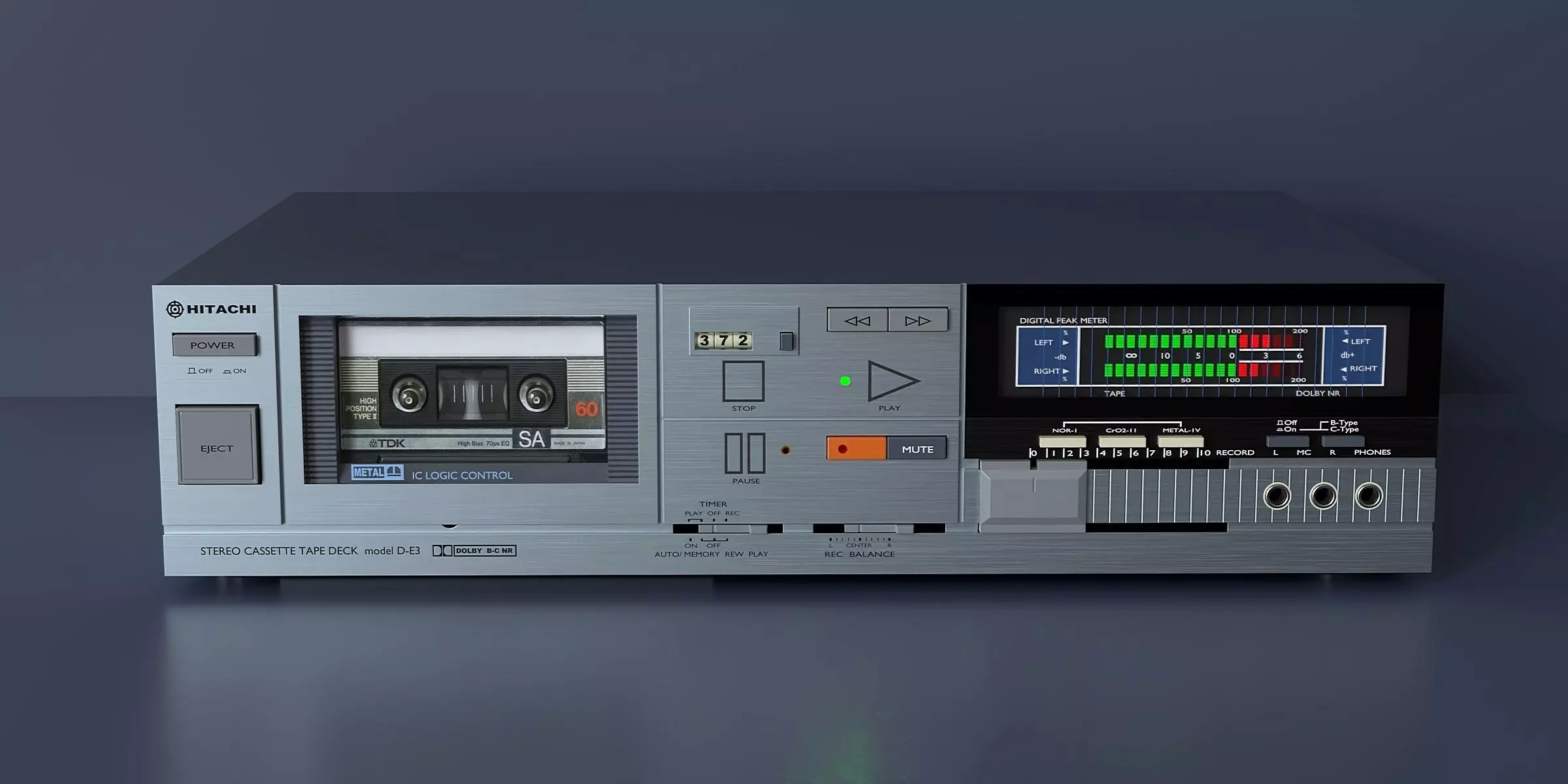 Vintage stereo cassette deck 3D model