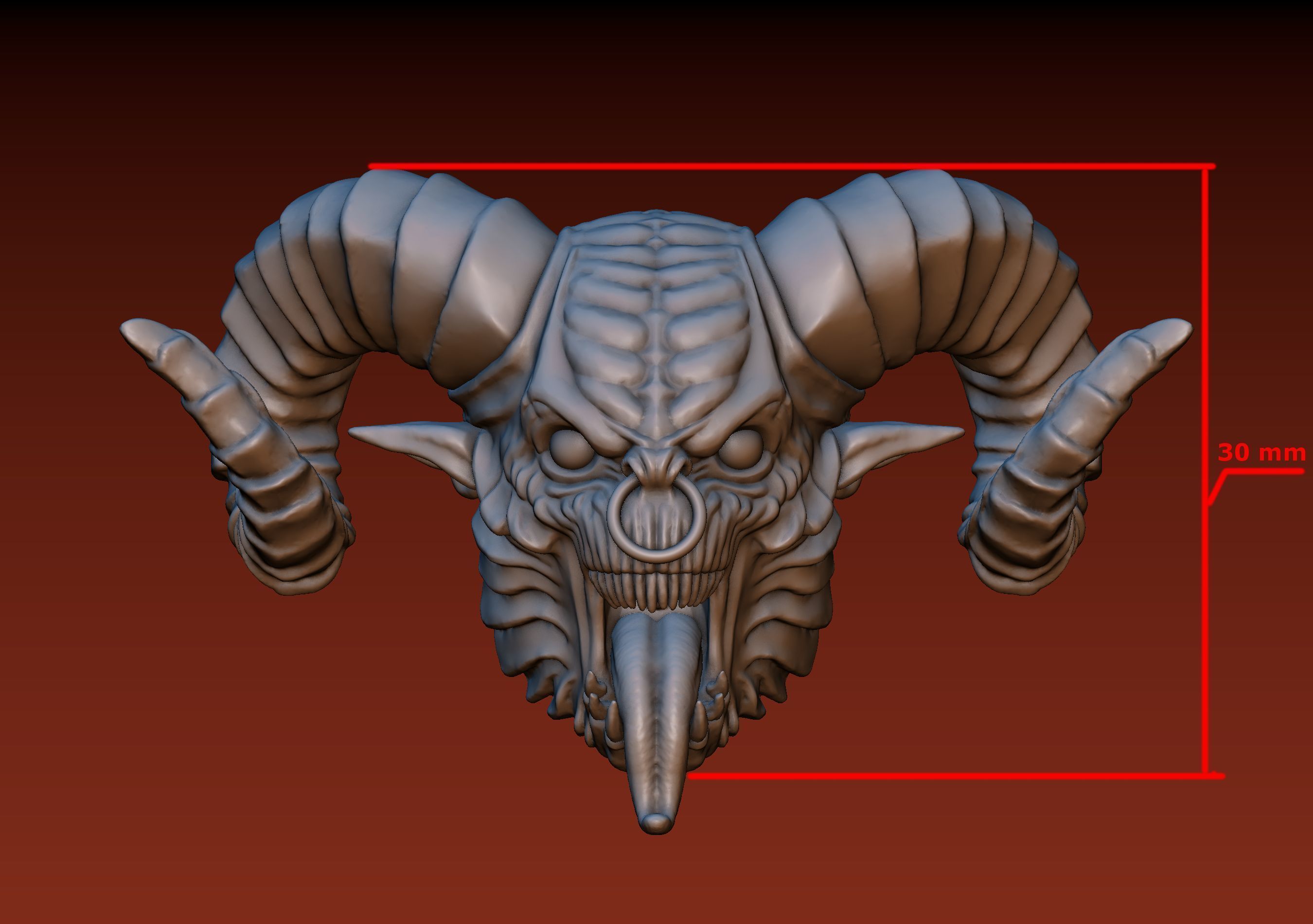 Demon Head 3D print model_21