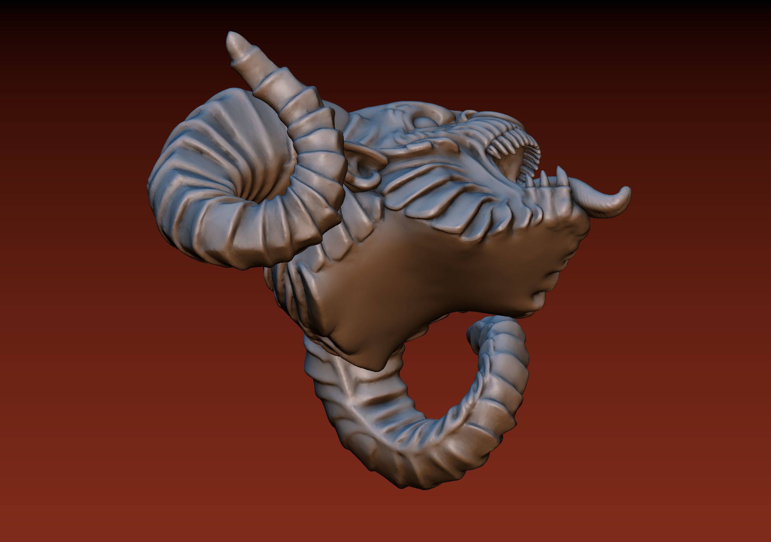 Demon Head 3D print model_16