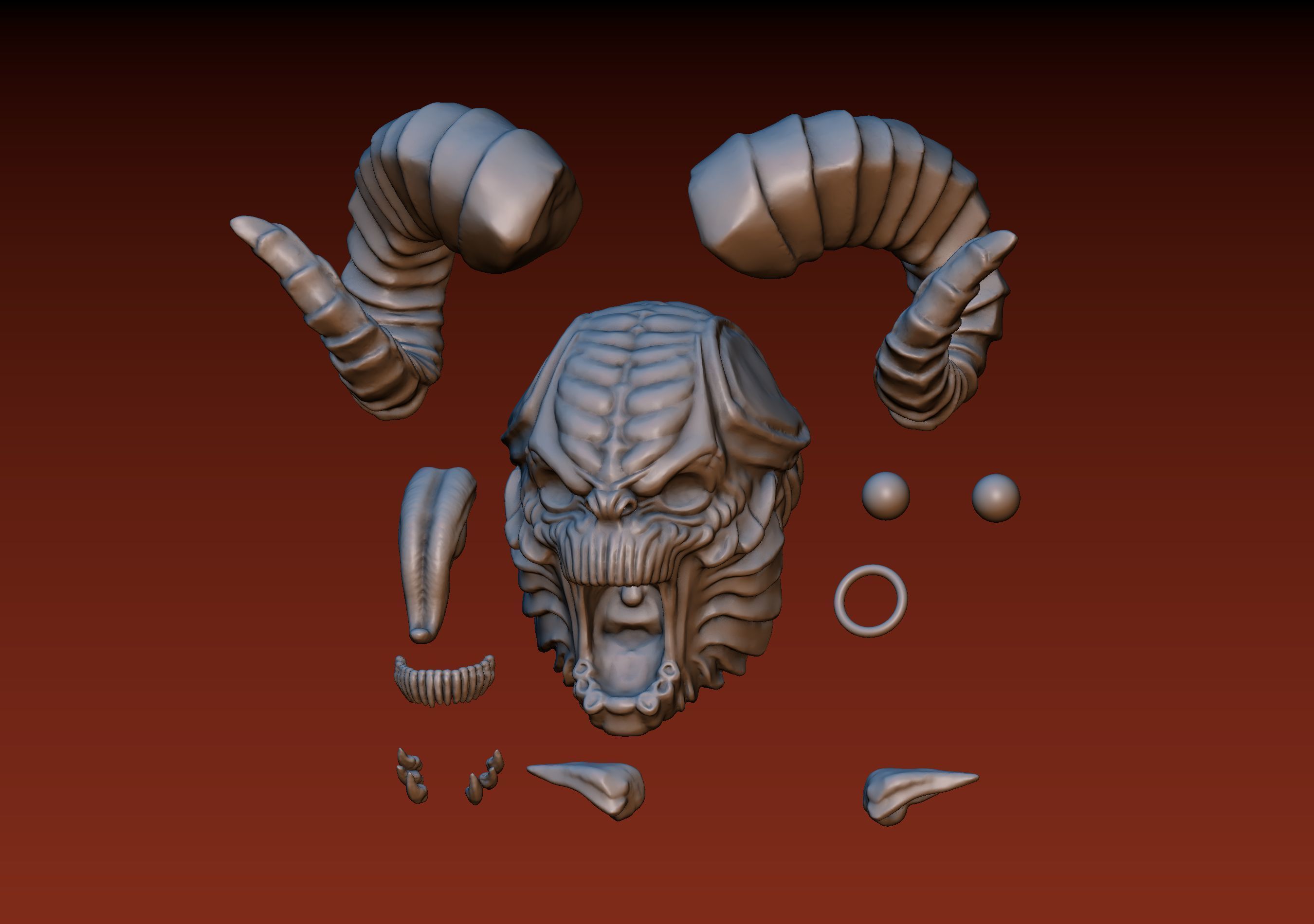 Demon Head 3D print model_20