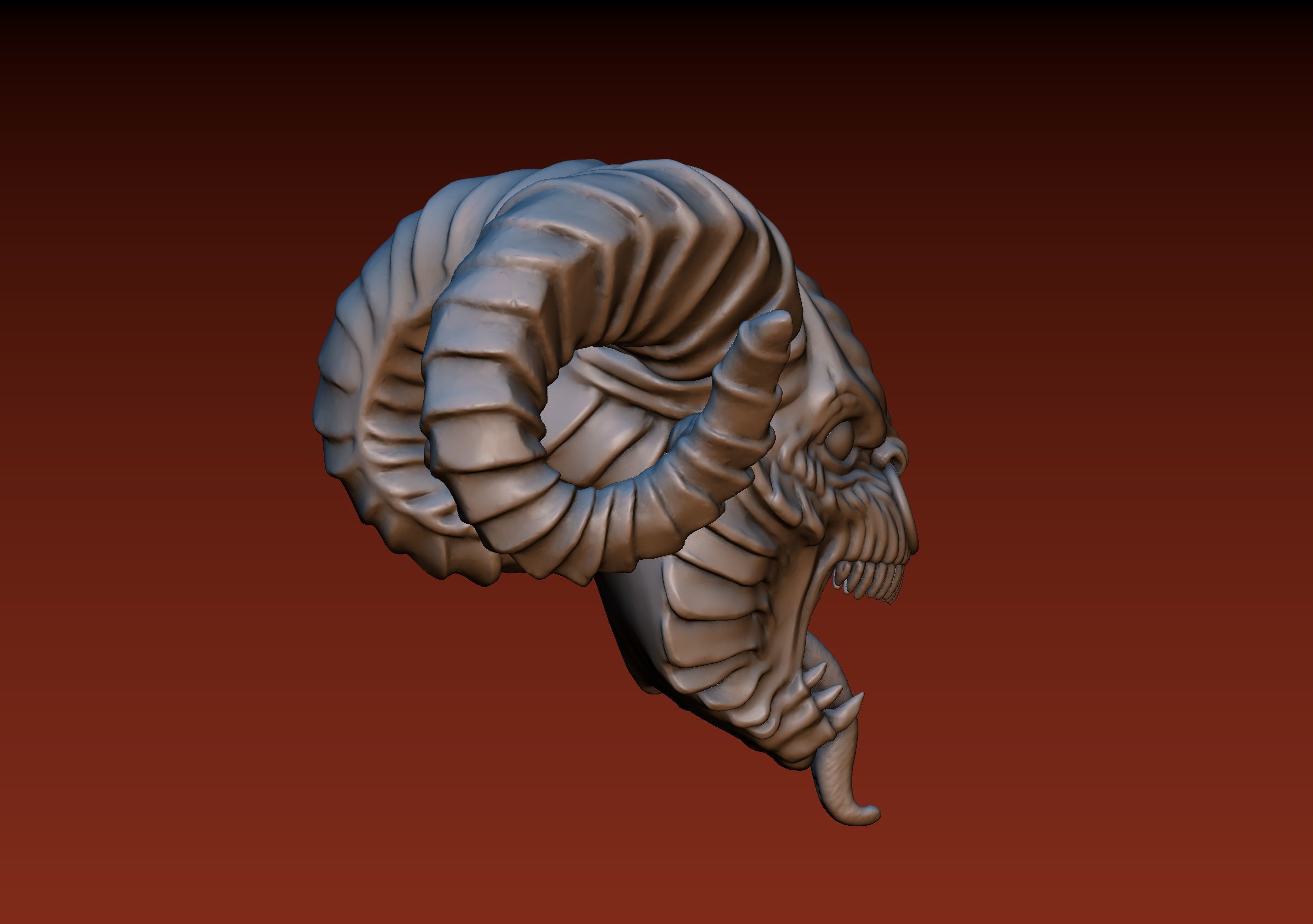 Demon Head 3D print model_10