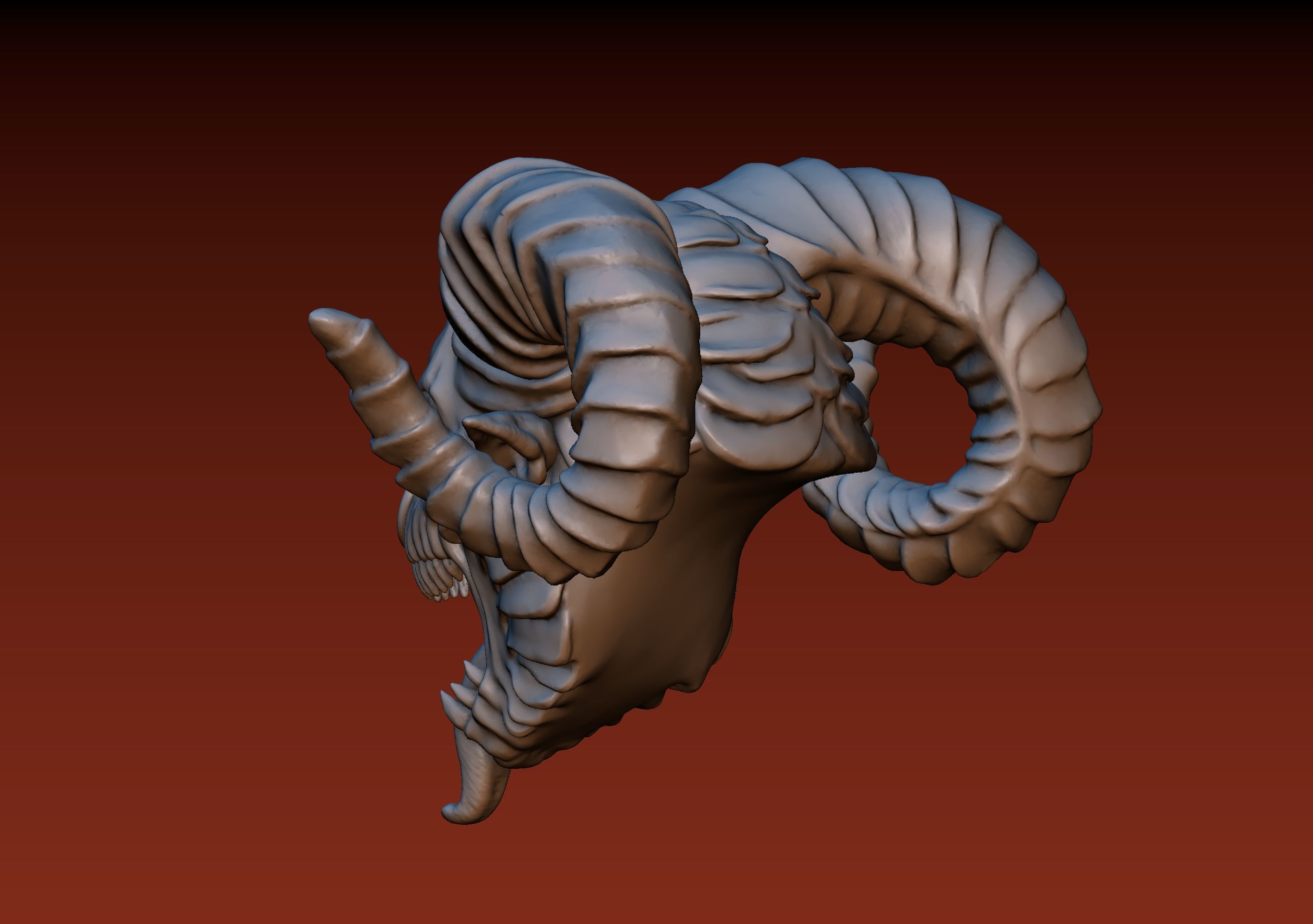 Demon Head 3D print model_6