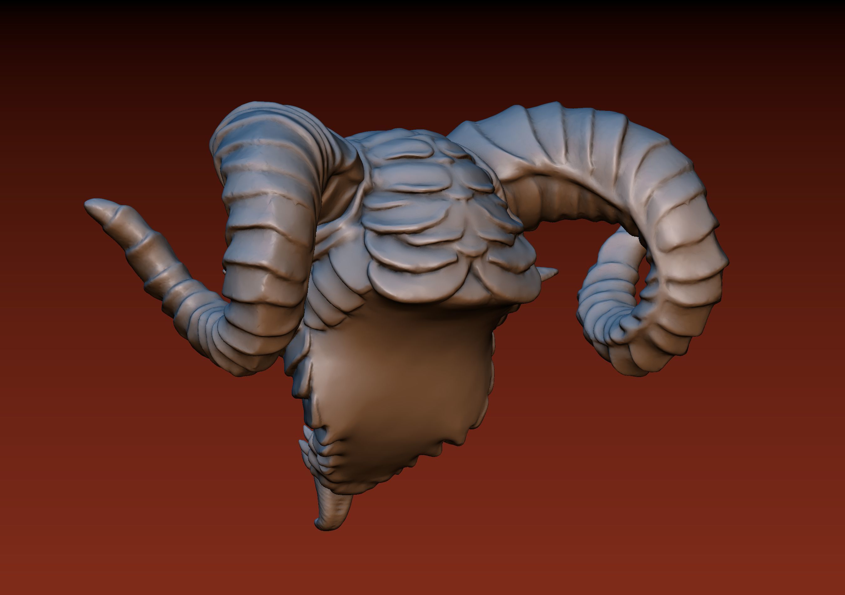 Demon Head 3D print model_7