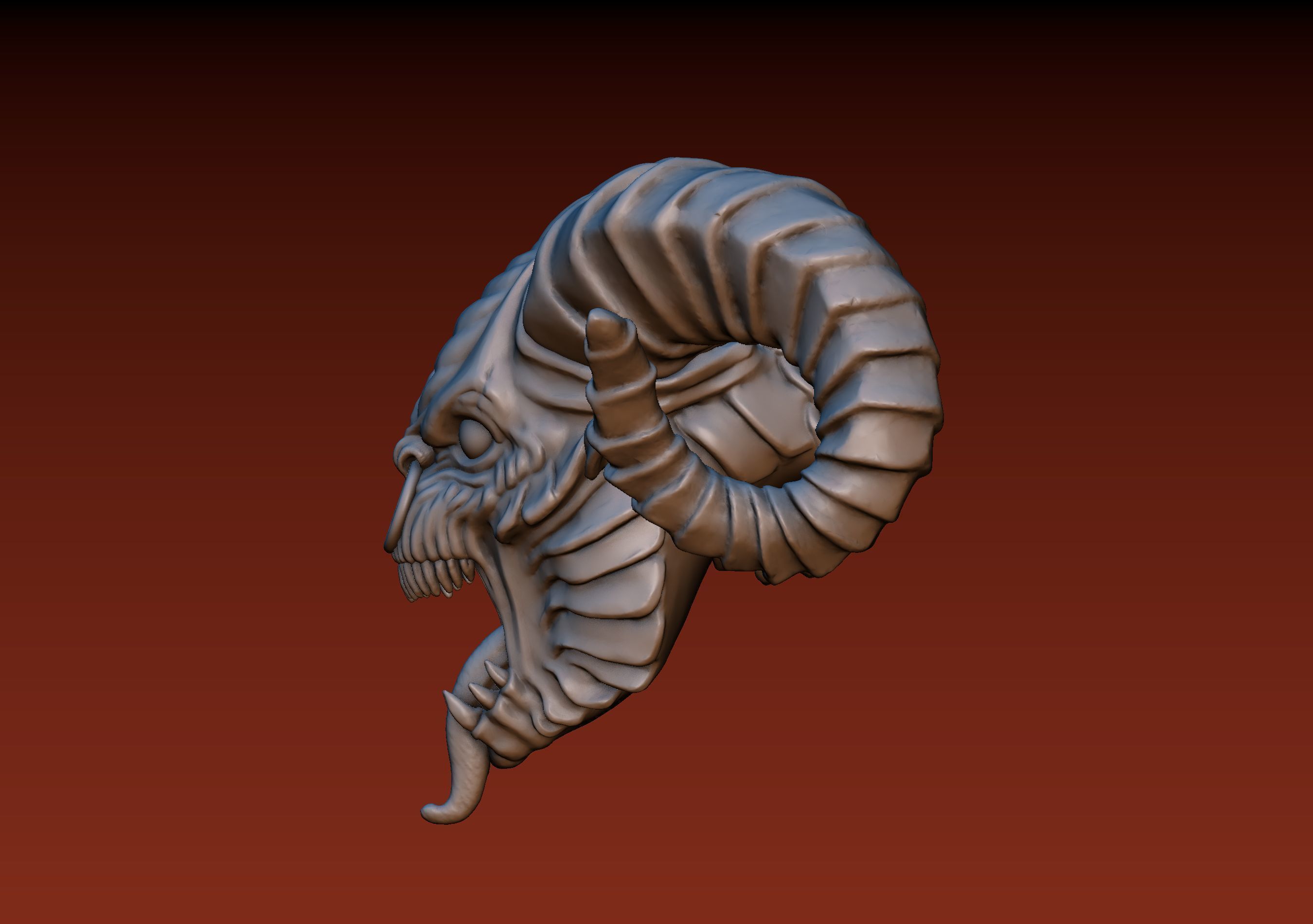 Demon Head 3D print model_5