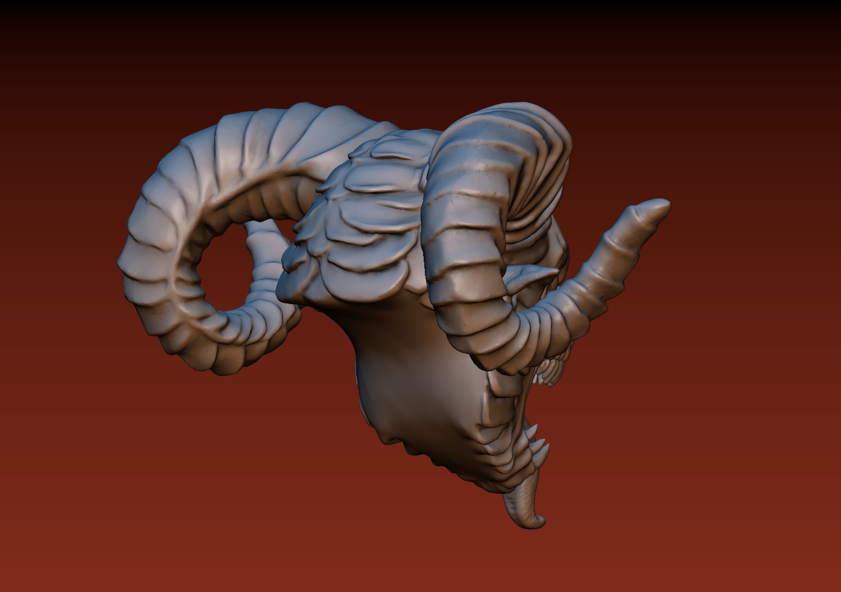 Demon Head 3D print model_9