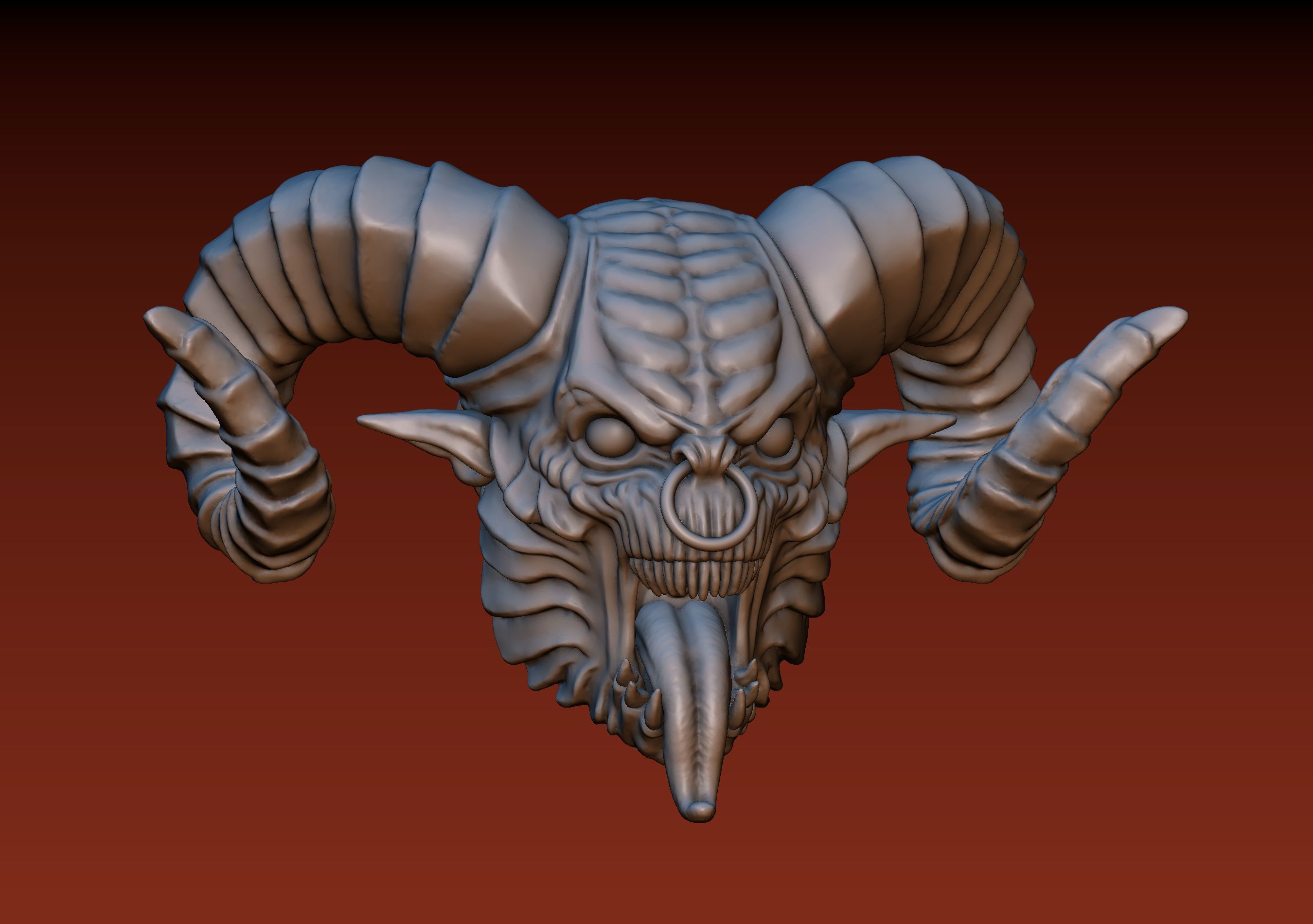 Demon Head 3D print model_13