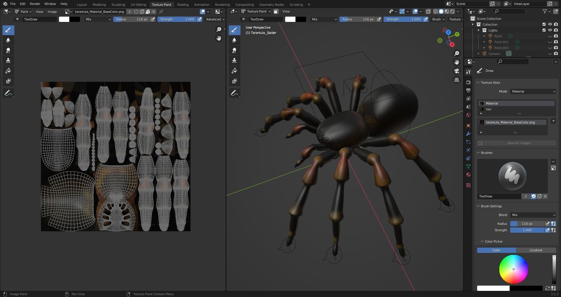 3D Spider Tarantula Rigged and Animation Low-poly 3D model_15