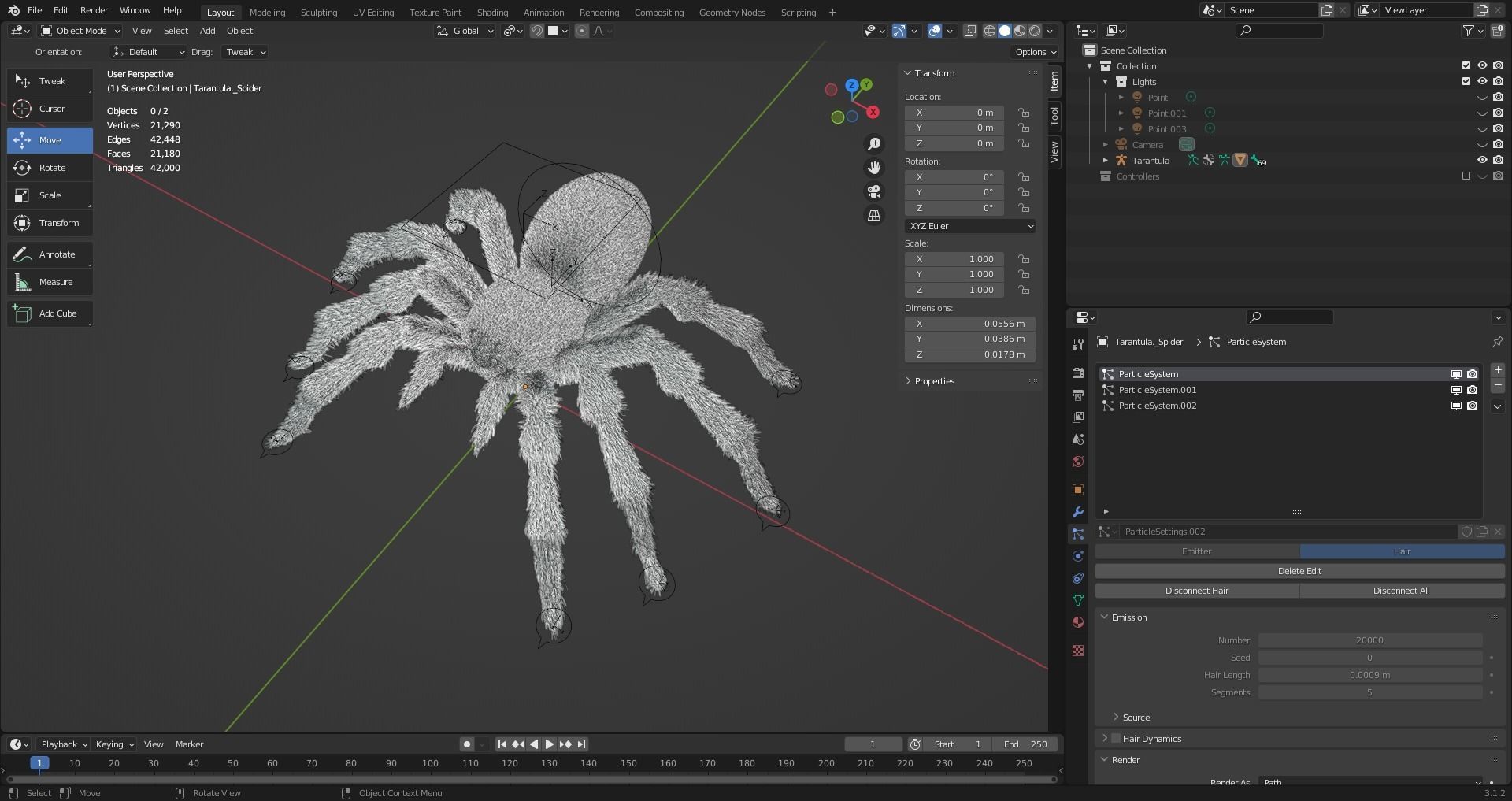 3D Spider Tarantula Rigged and Animation Low-poly 3D model_14