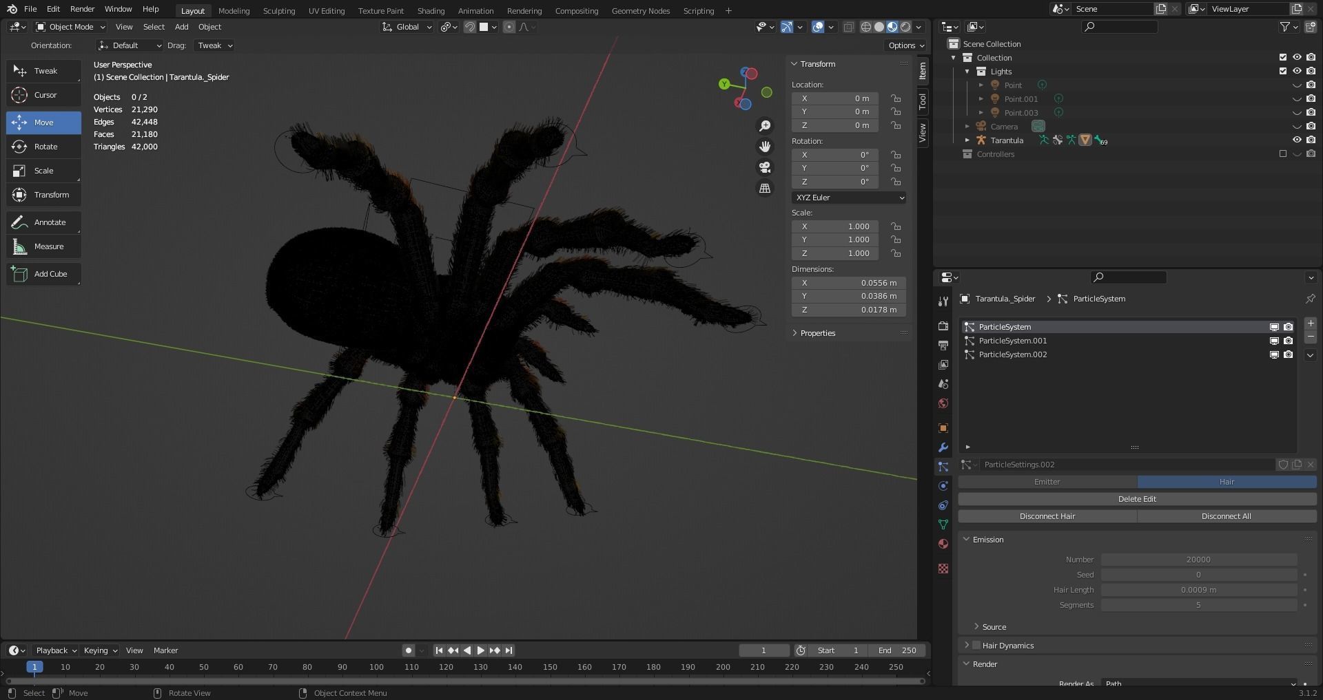 3D Spider Tarantula Rigged and Animation Low-poly 3D model_21