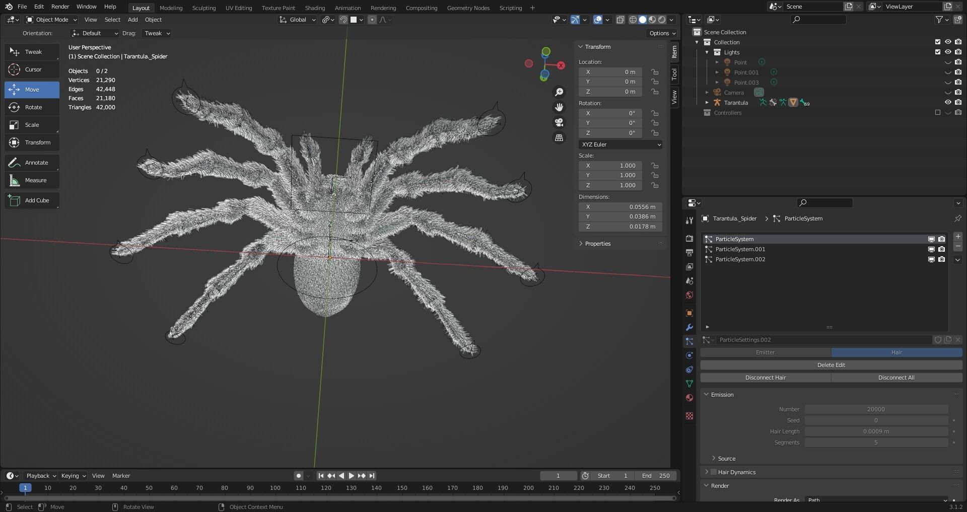 3D Spider Tarantula Rigged and Animation Low-poly 3D model_16