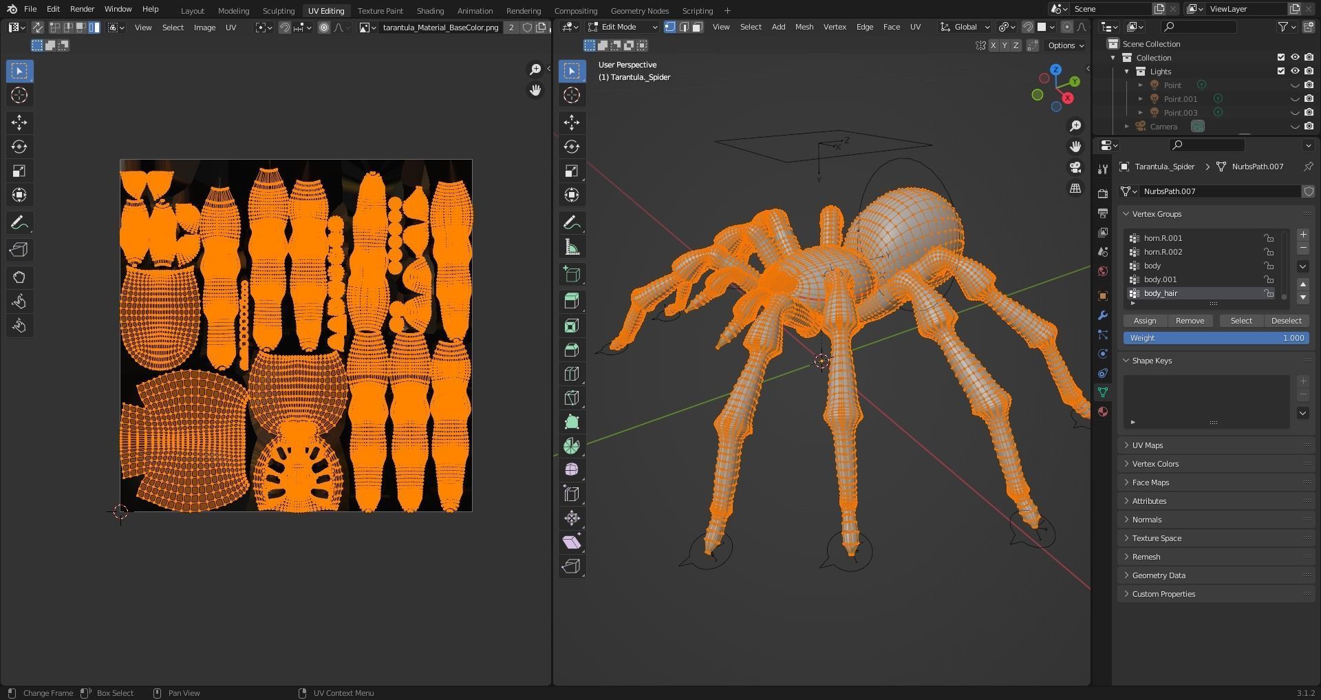 3D Spider Tarantula Rigged and Animation Low-poly 3D model_19
