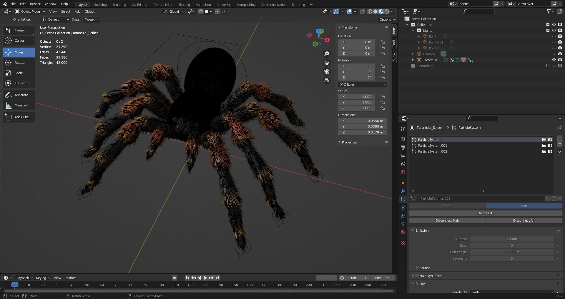 3D Spider Tarantula Rigged and Animation Low-poly 3D model_18