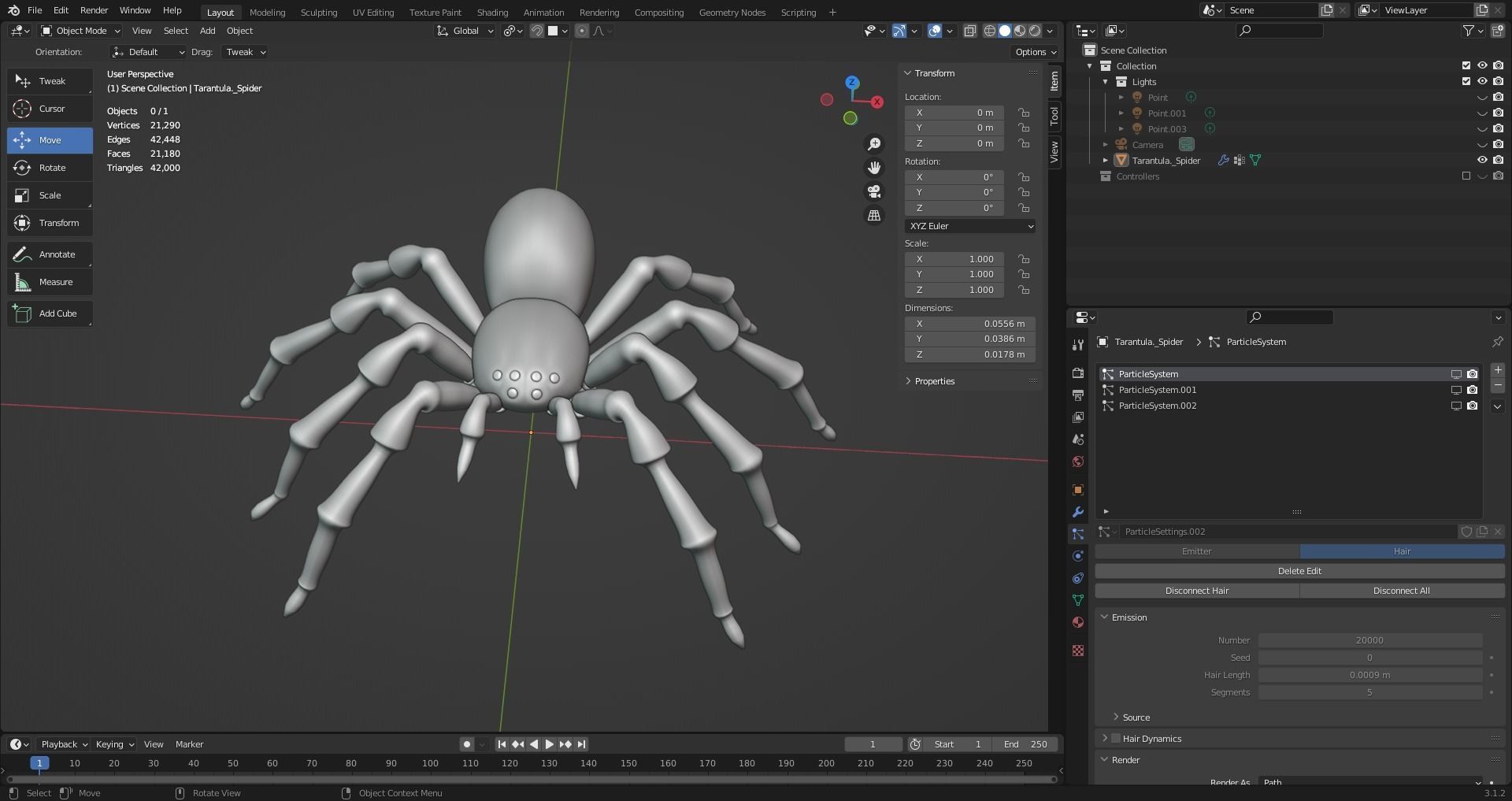 3D Spider Tarantula Rigged and Animation Low-poly 3D model_23