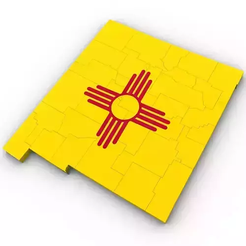 New Mexico Political Map 3D model