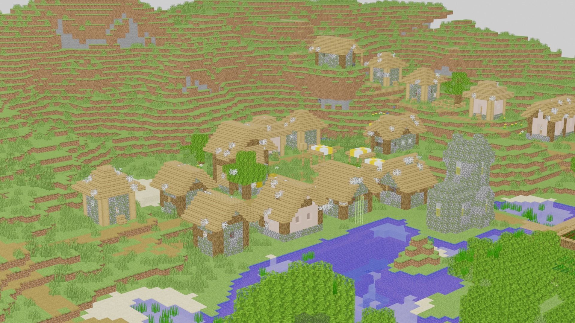 Minecraft Village 3D model_29