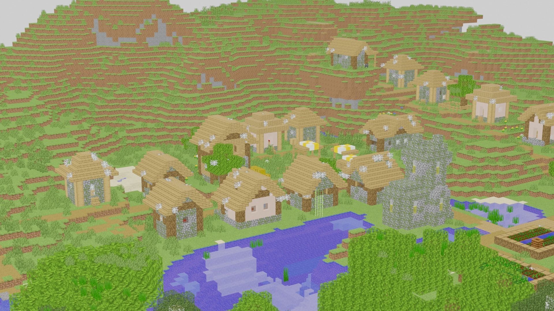 Minecraft Village 3D model_31