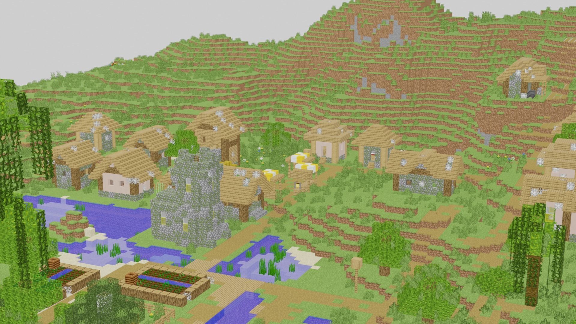 Minecraft Village 3D model_35