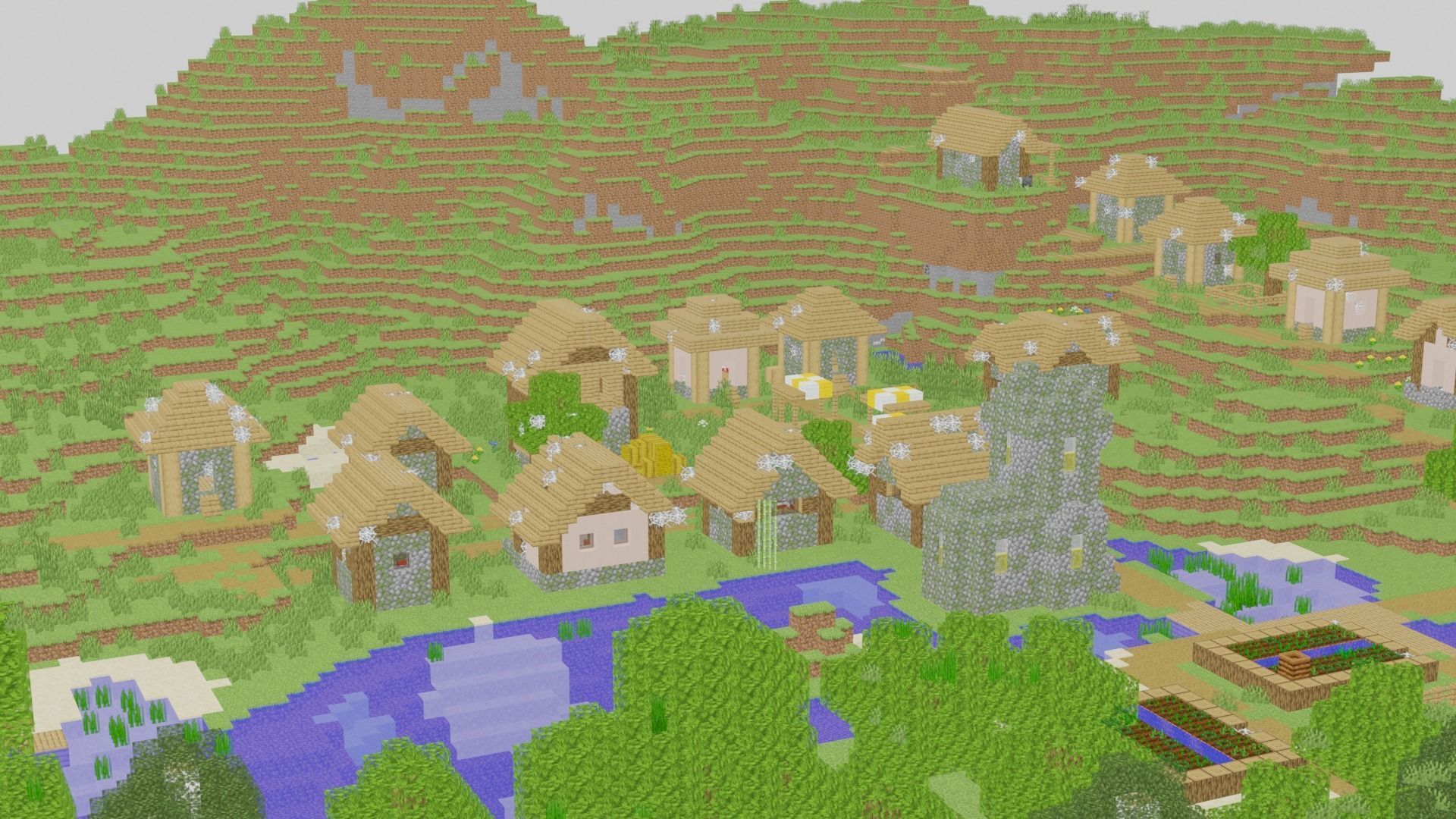 Minecraft Village 3D model_32