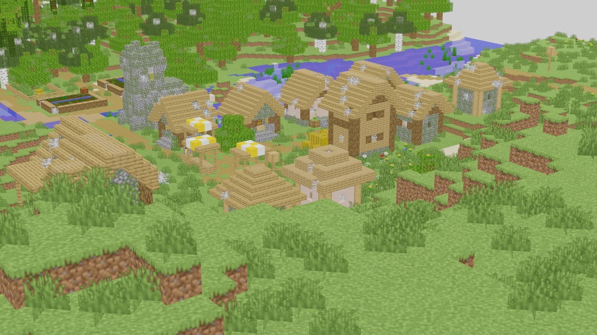 Minecraft Village 3D model_15