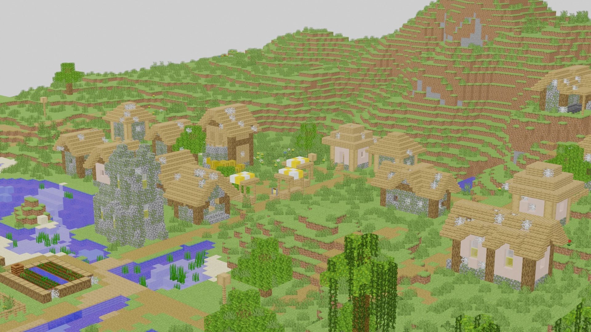 Minecraft Village 3D model_2