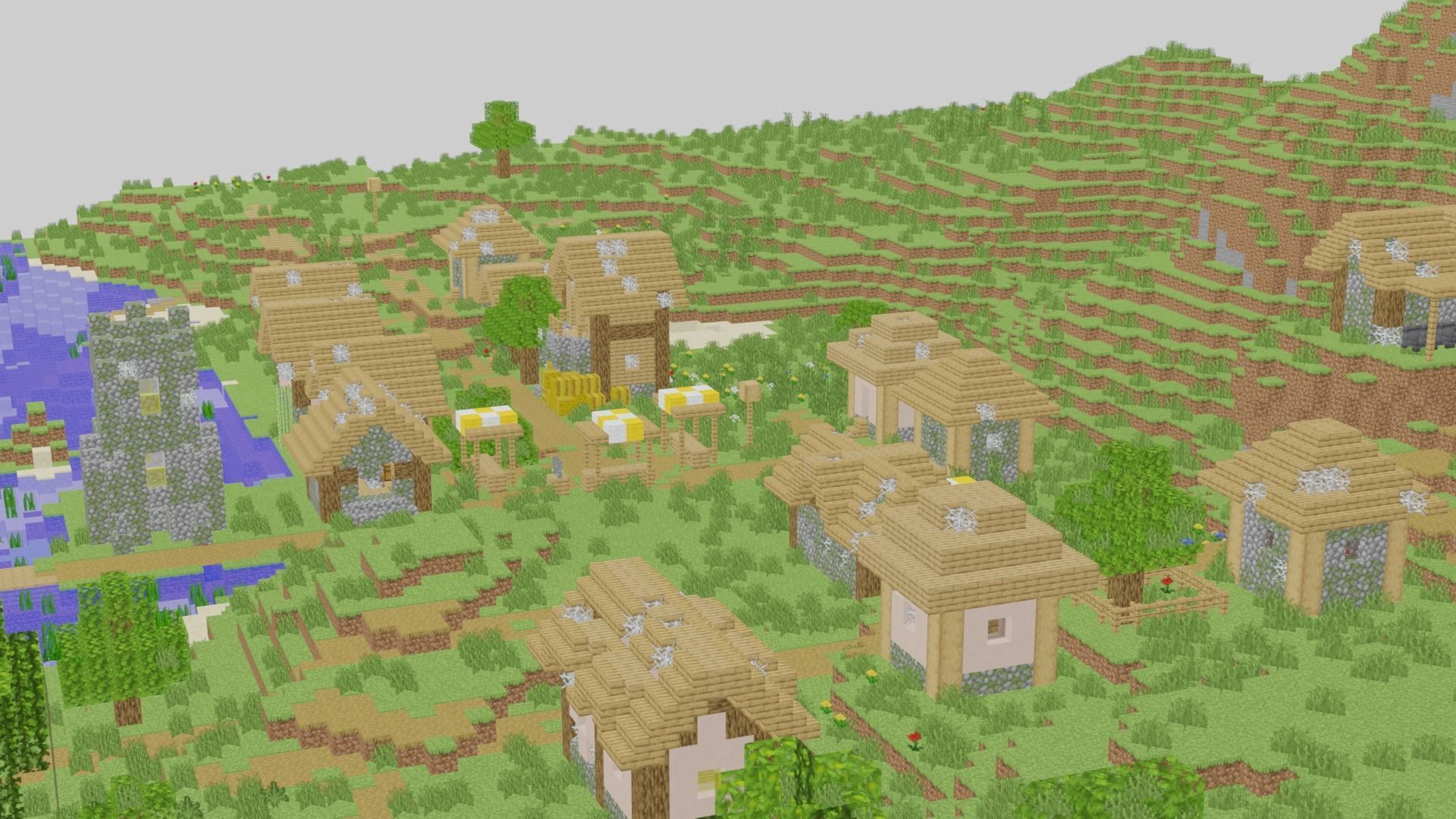 Minecraft Village 3D model_4
