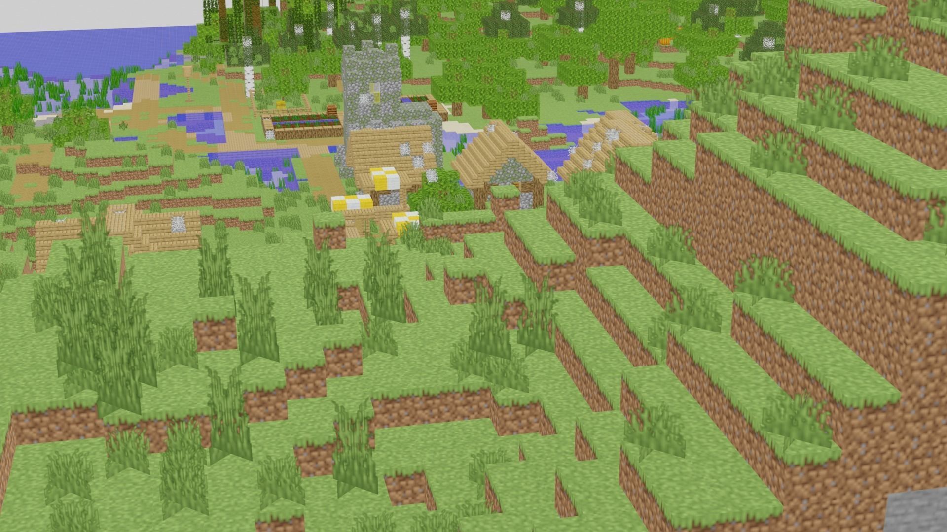 Minecraft Village 3D model_16