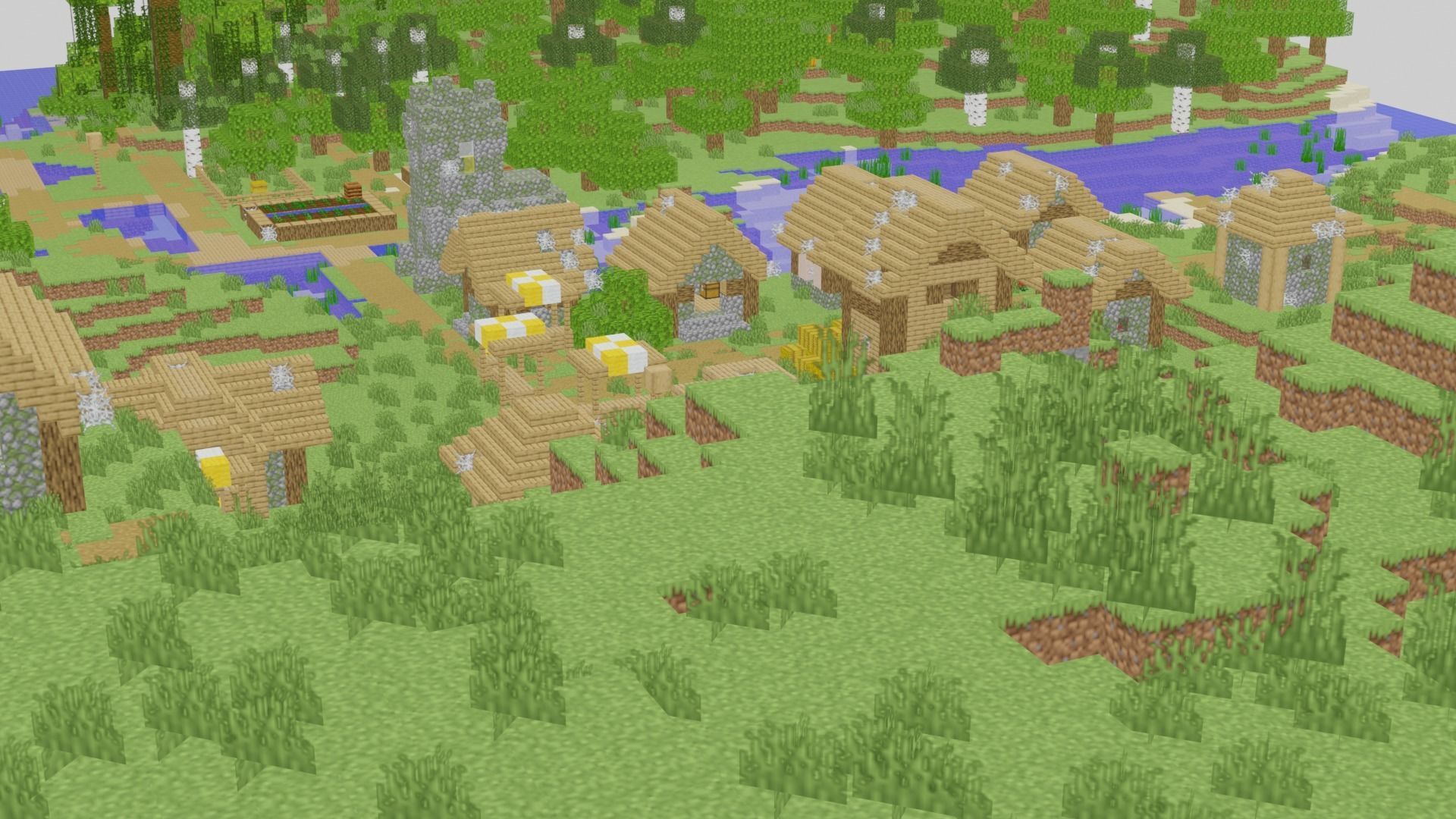 Minecraft Village 3D model_21