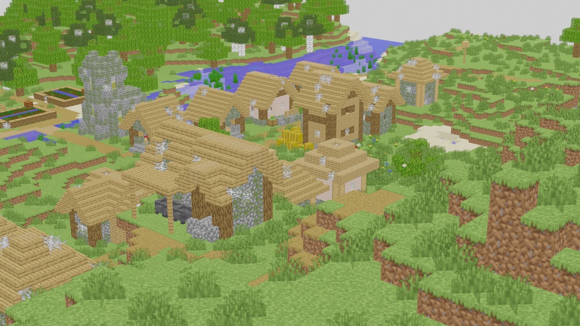 Minecraft Village 3D model_7
