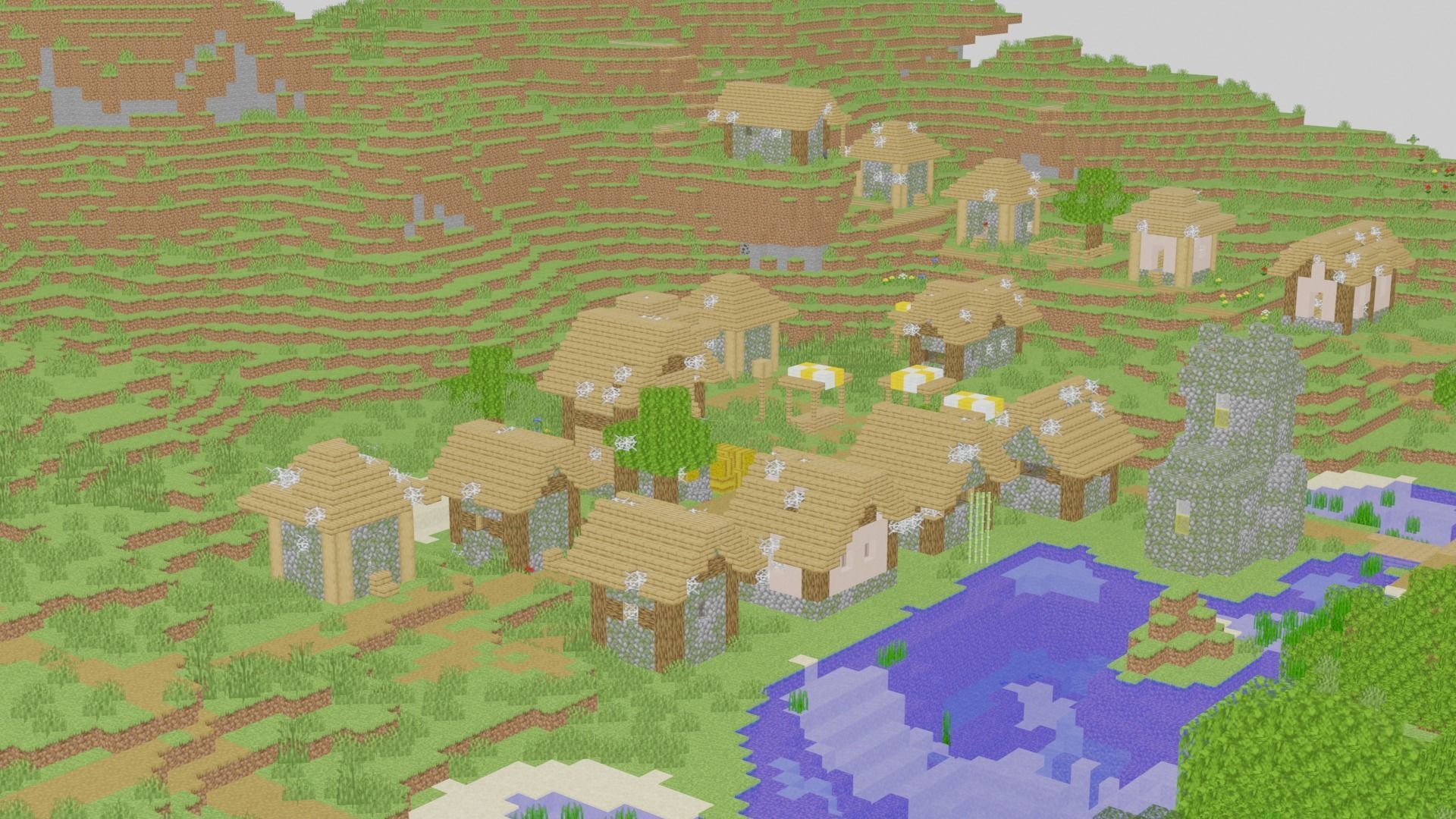 Minecraft Village 3D model_26