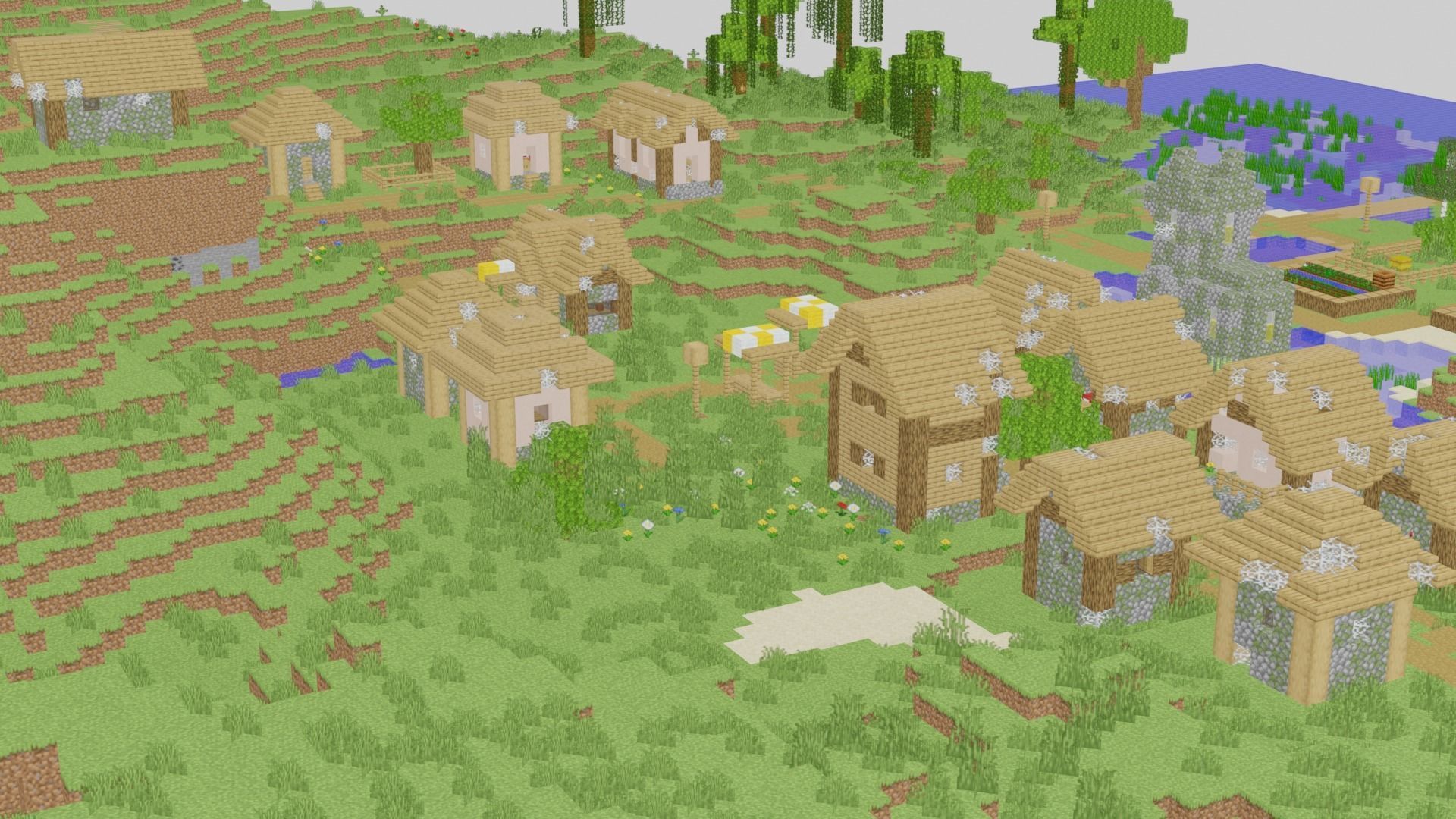Minecraft Village 3D model_17