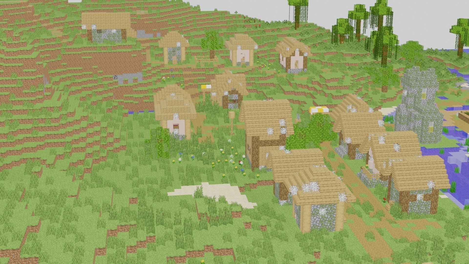 Minecraft Village 3D model_19