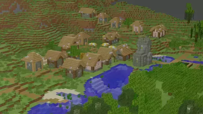 Minecraft Village 3D model