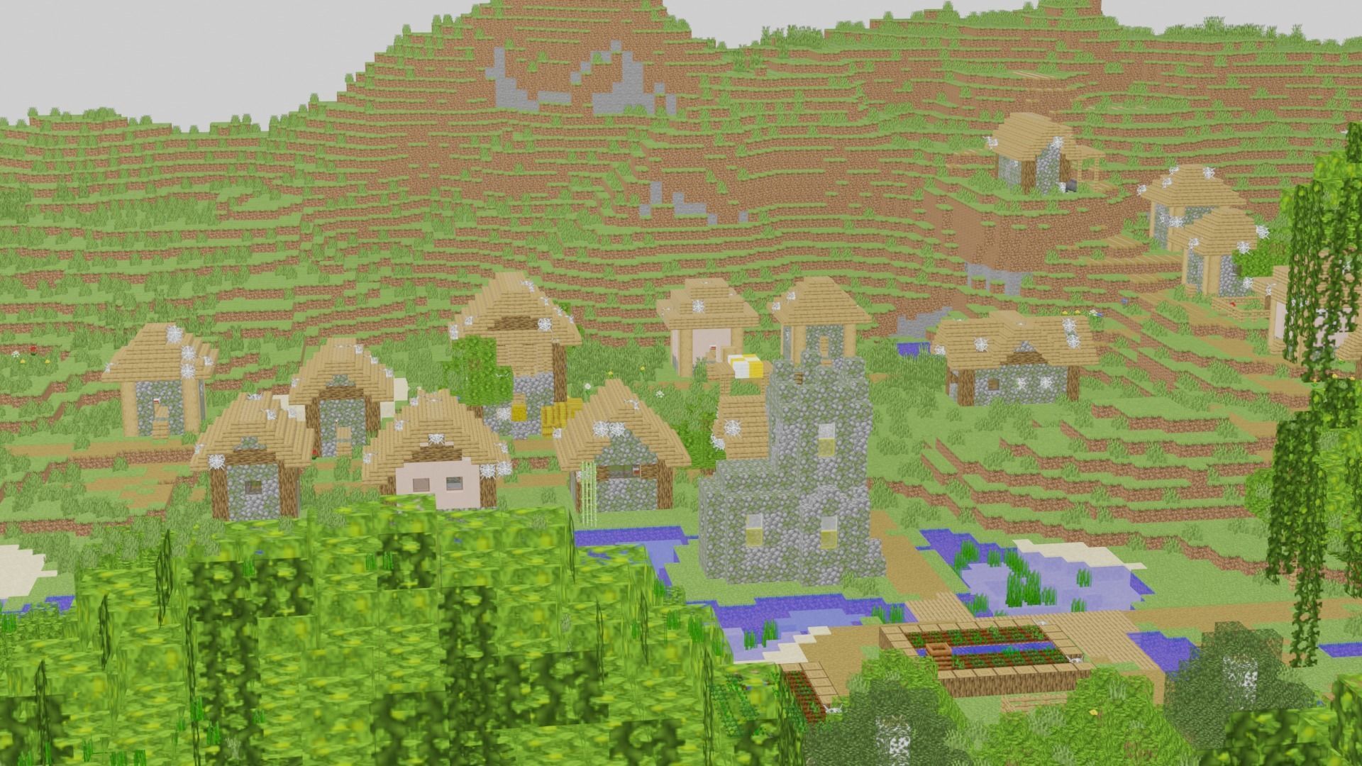 Minecraft Village 3D model_33