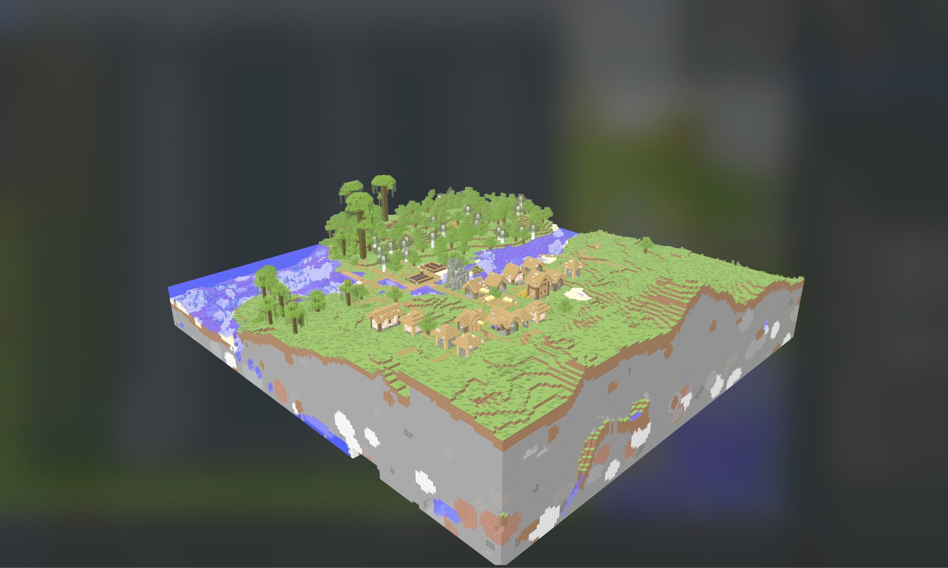 Minecraft Village 3D model_1
