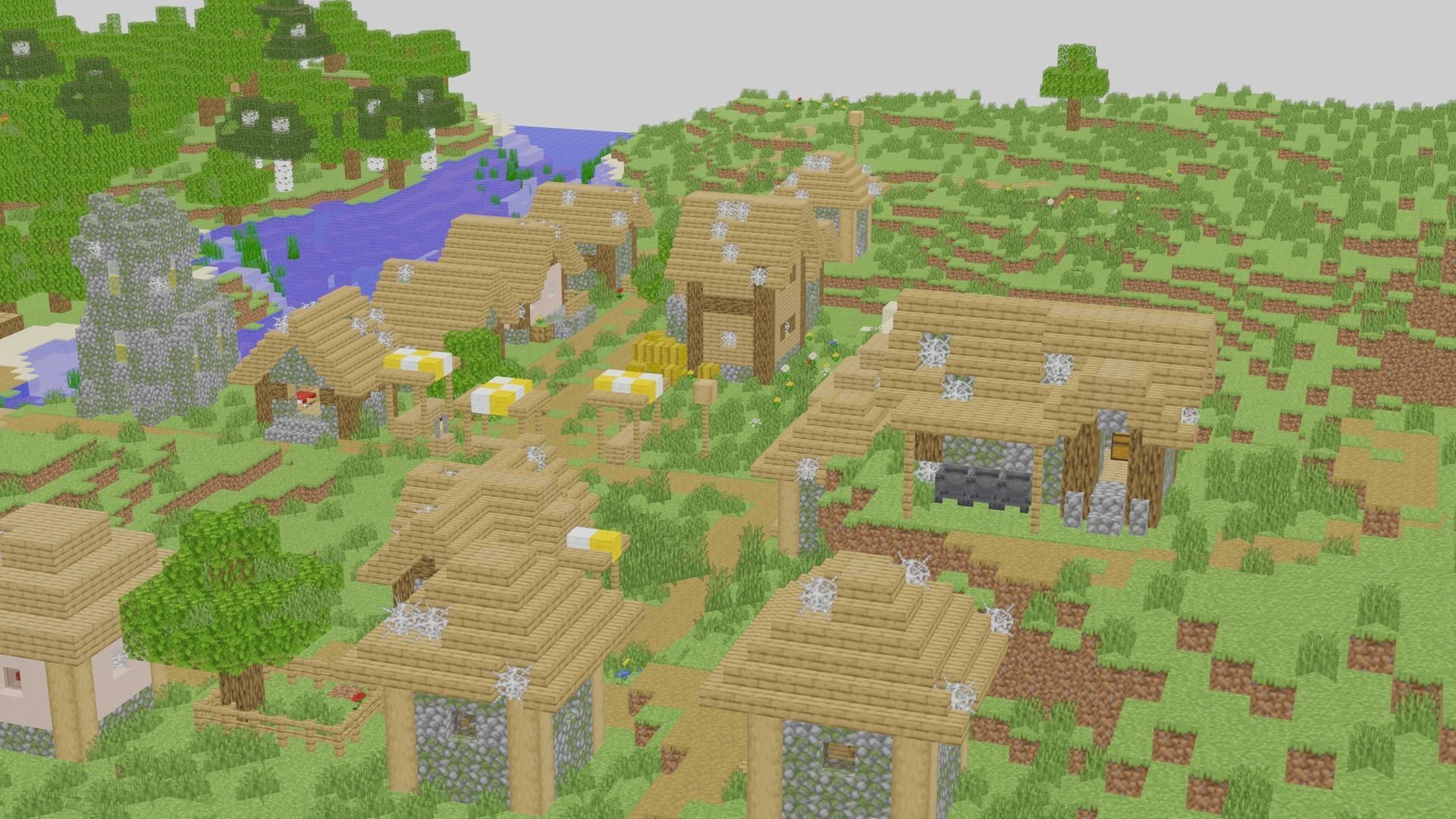 Minecraft Village 3D model_10