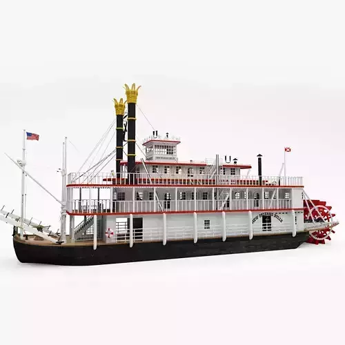 Mississippi River Boat Paddle Steamer 3D 3D model