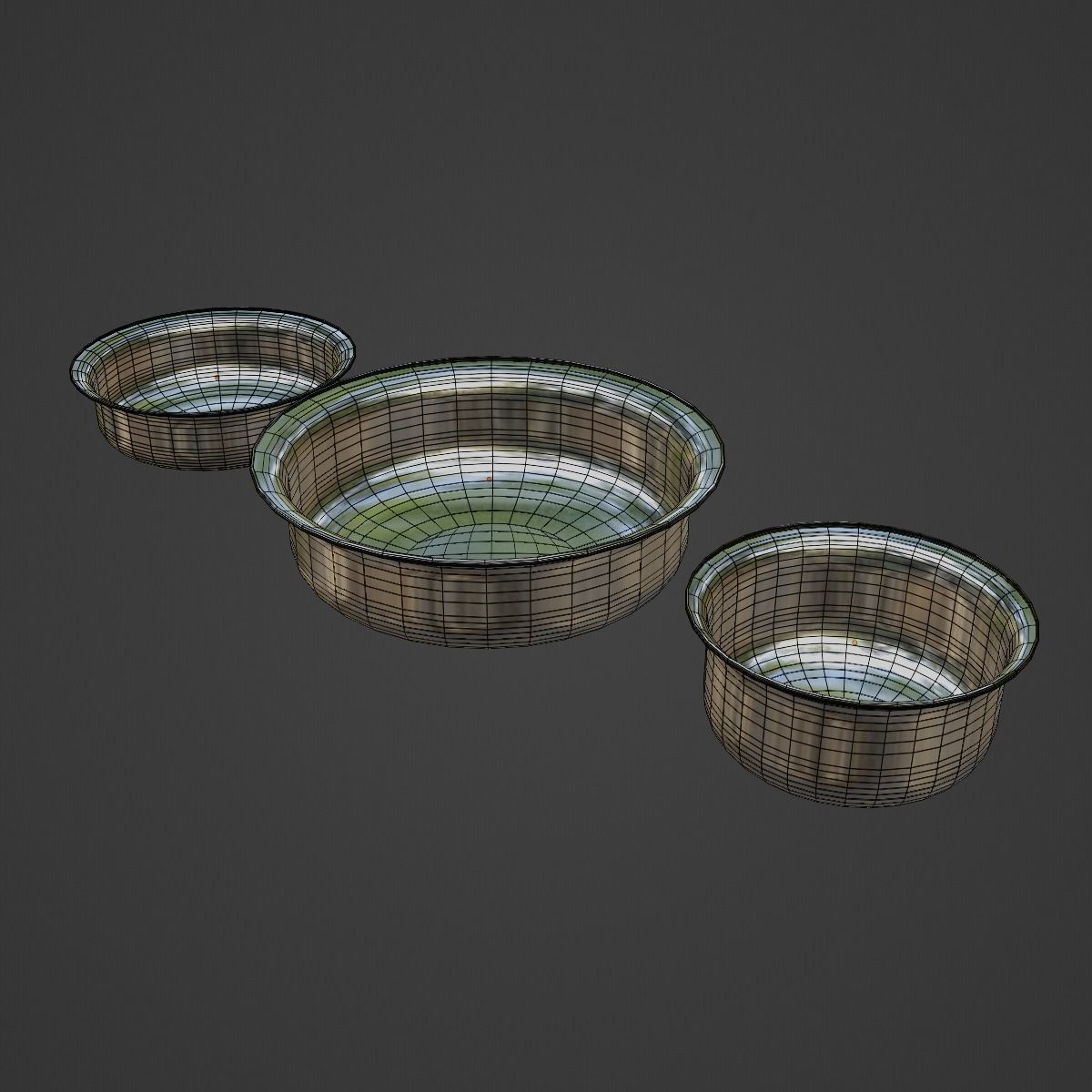 Iron Feeder For Pets 3 Type Low-poly 3D model_8