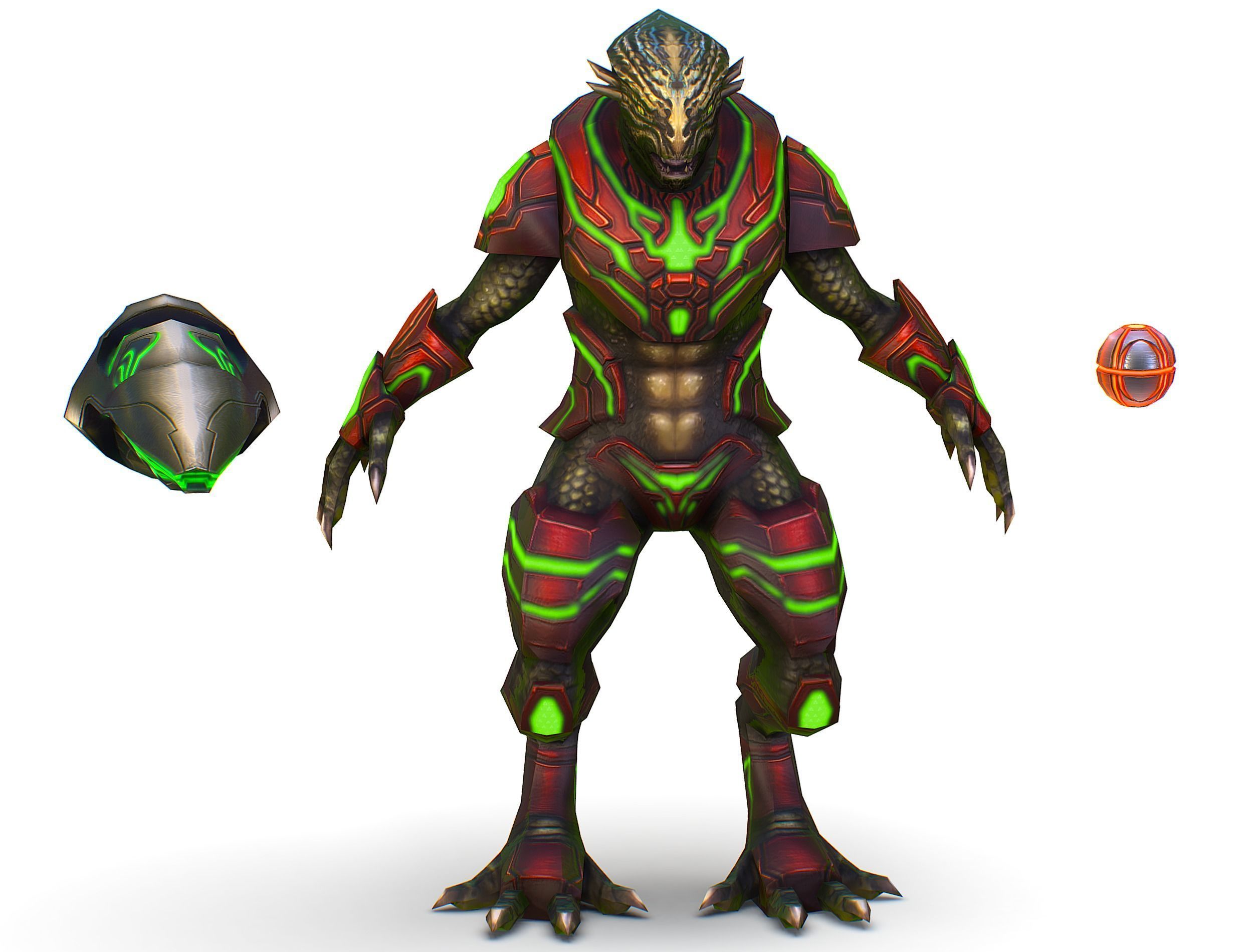 Alien Cyborg Trooper Soldier UFO Low-poly 3D model_1