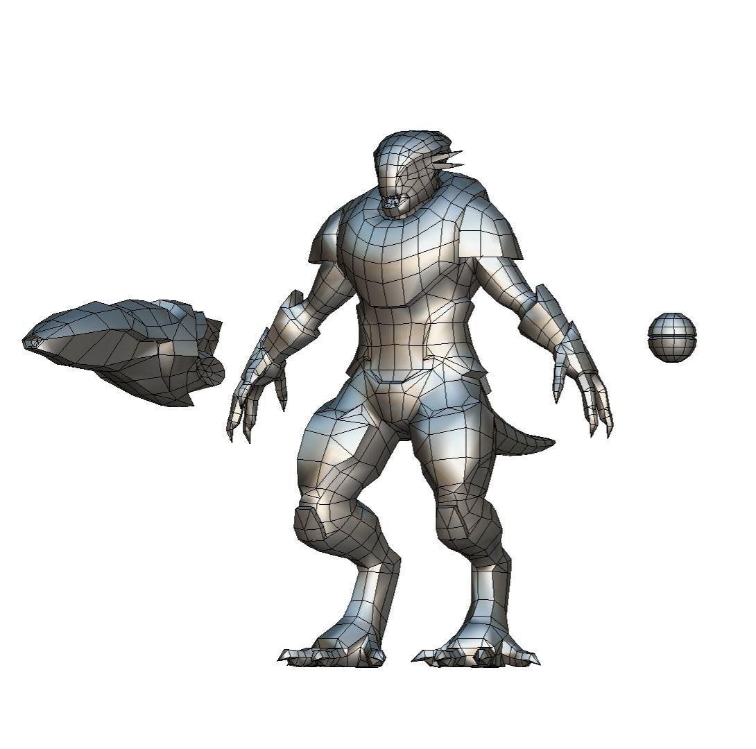 Alien Cyborg Trooper Soldier UFO Low-poly 3D model_25