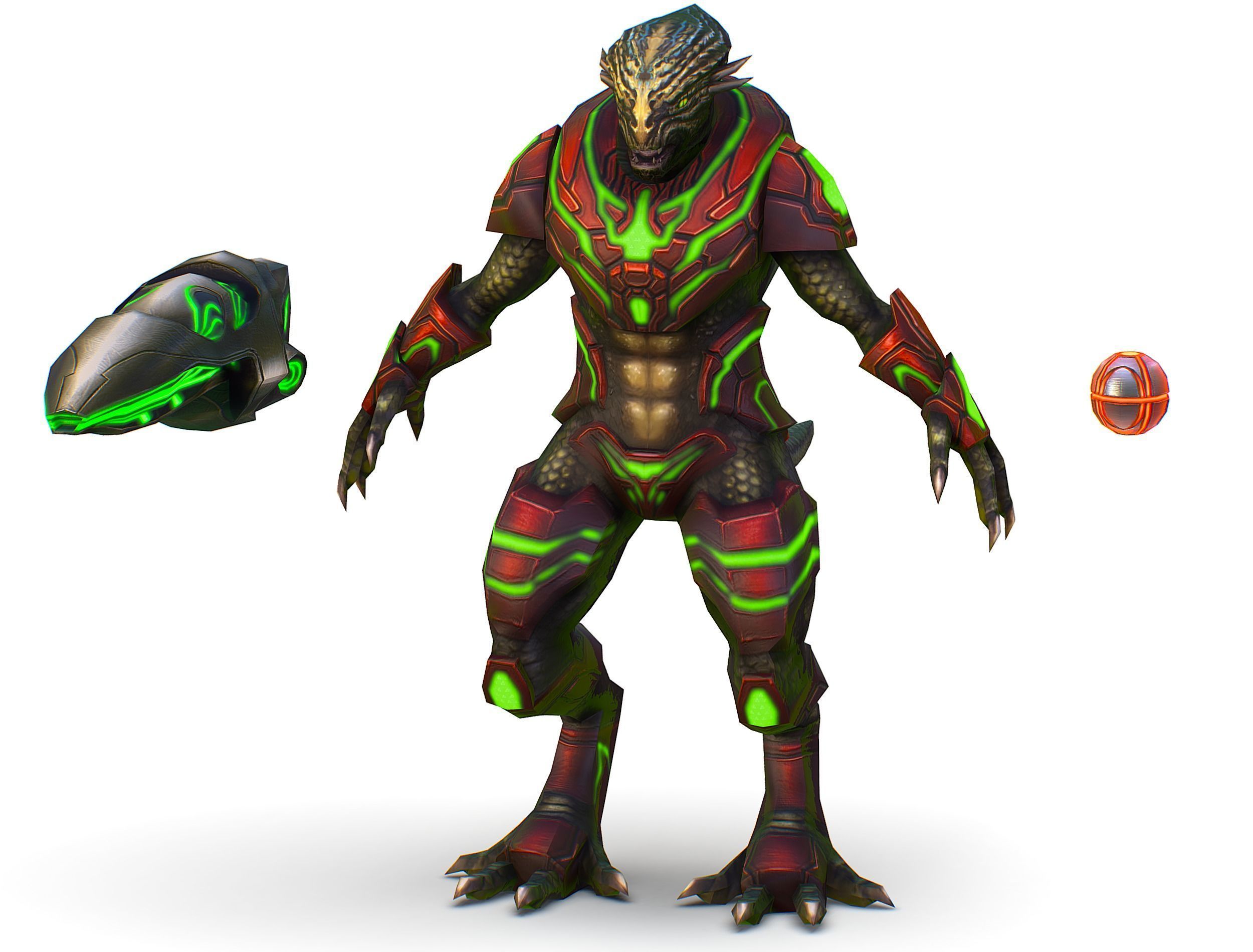 Alien Cyborg Trooper Soldier UFO Low-poly 3D model_2