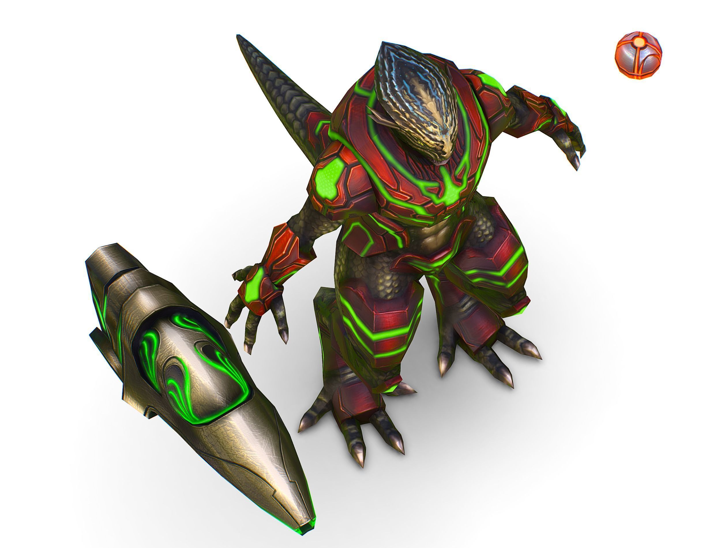 Alien Cyborg Trooper Soldier UFO Low-poly 3D model_14