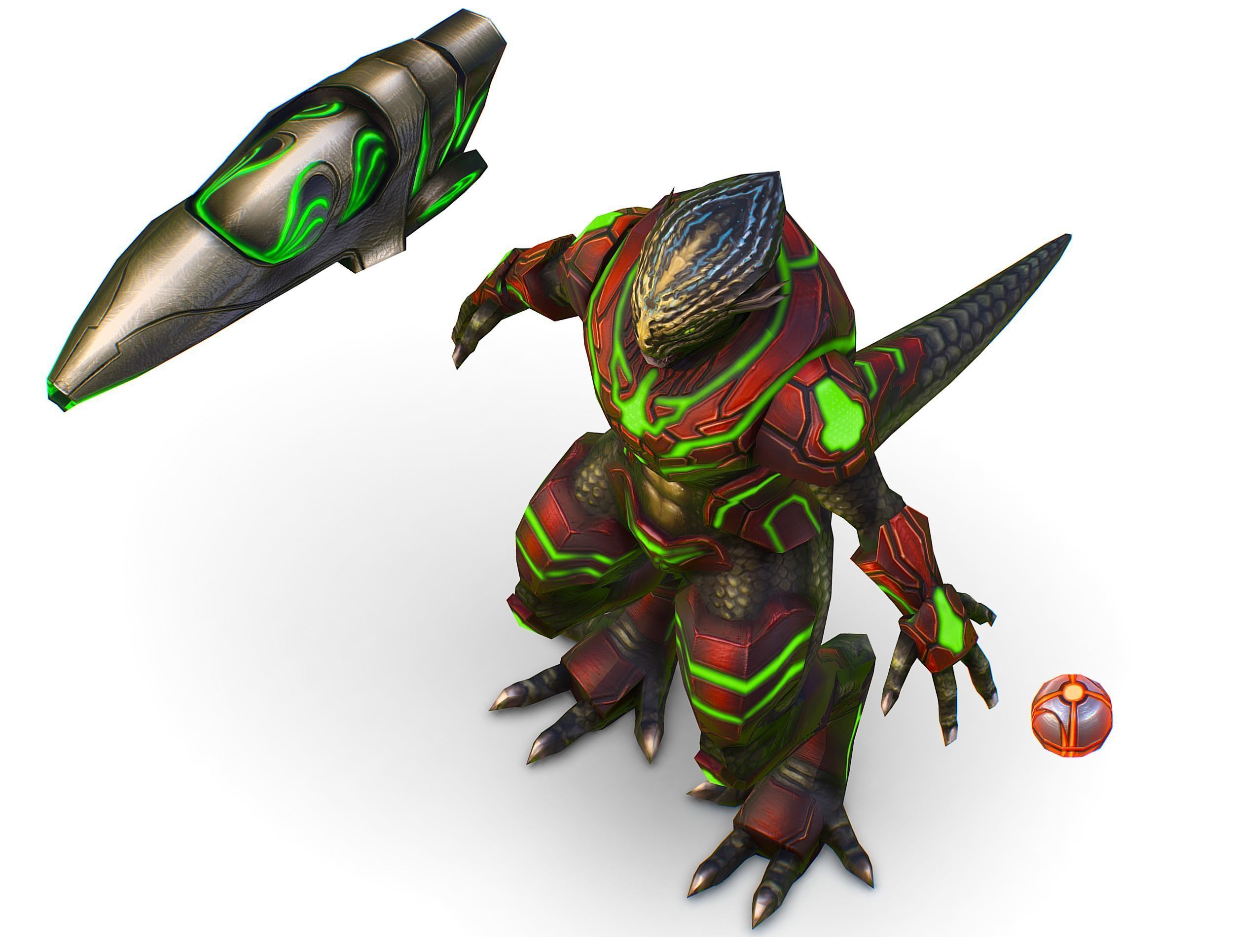 Alien Cyborg Trooper Soldier UFO Low-poly 3D model_15