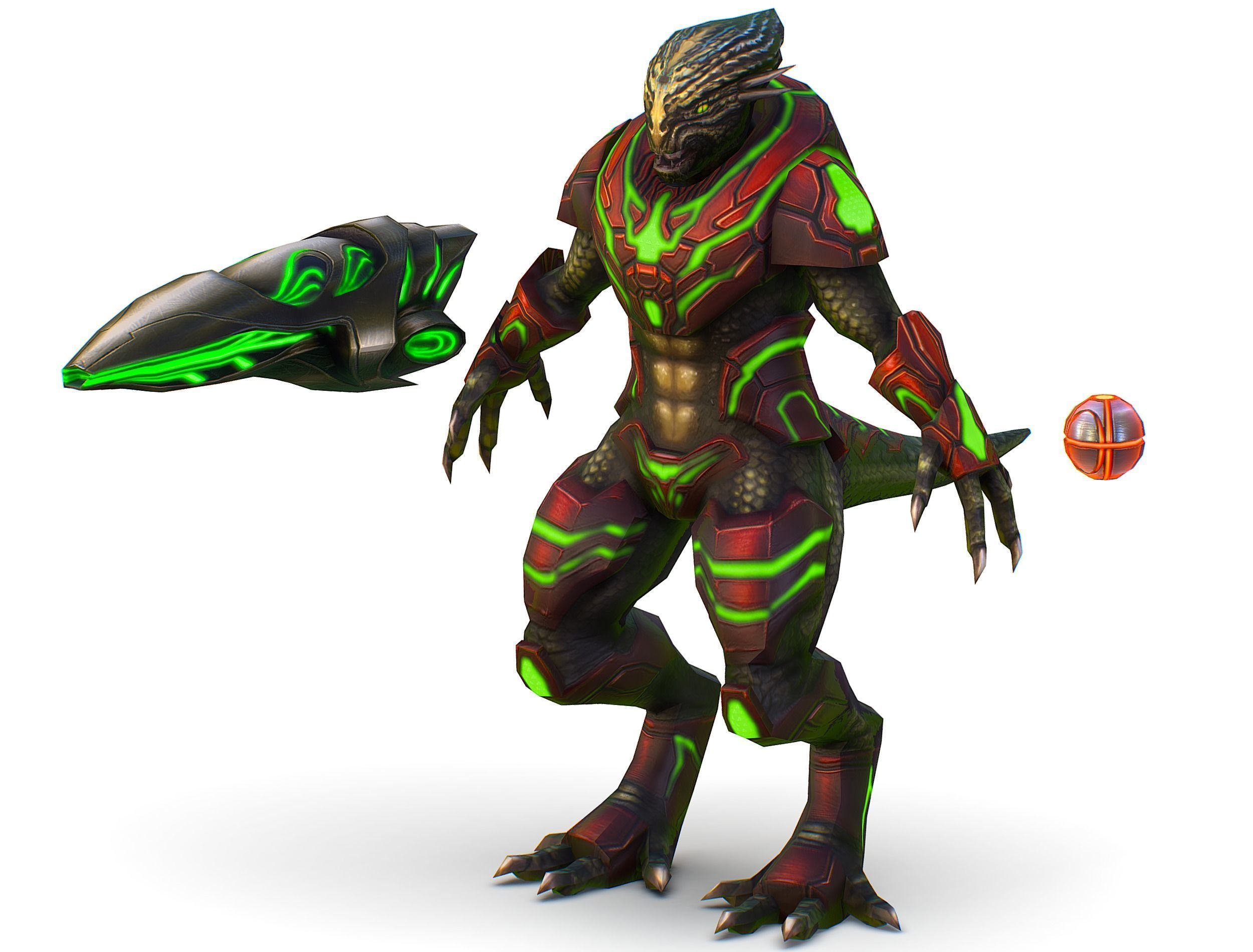 Alien Cyborg Trooper Soldier UFO Low-poly 3D model_3