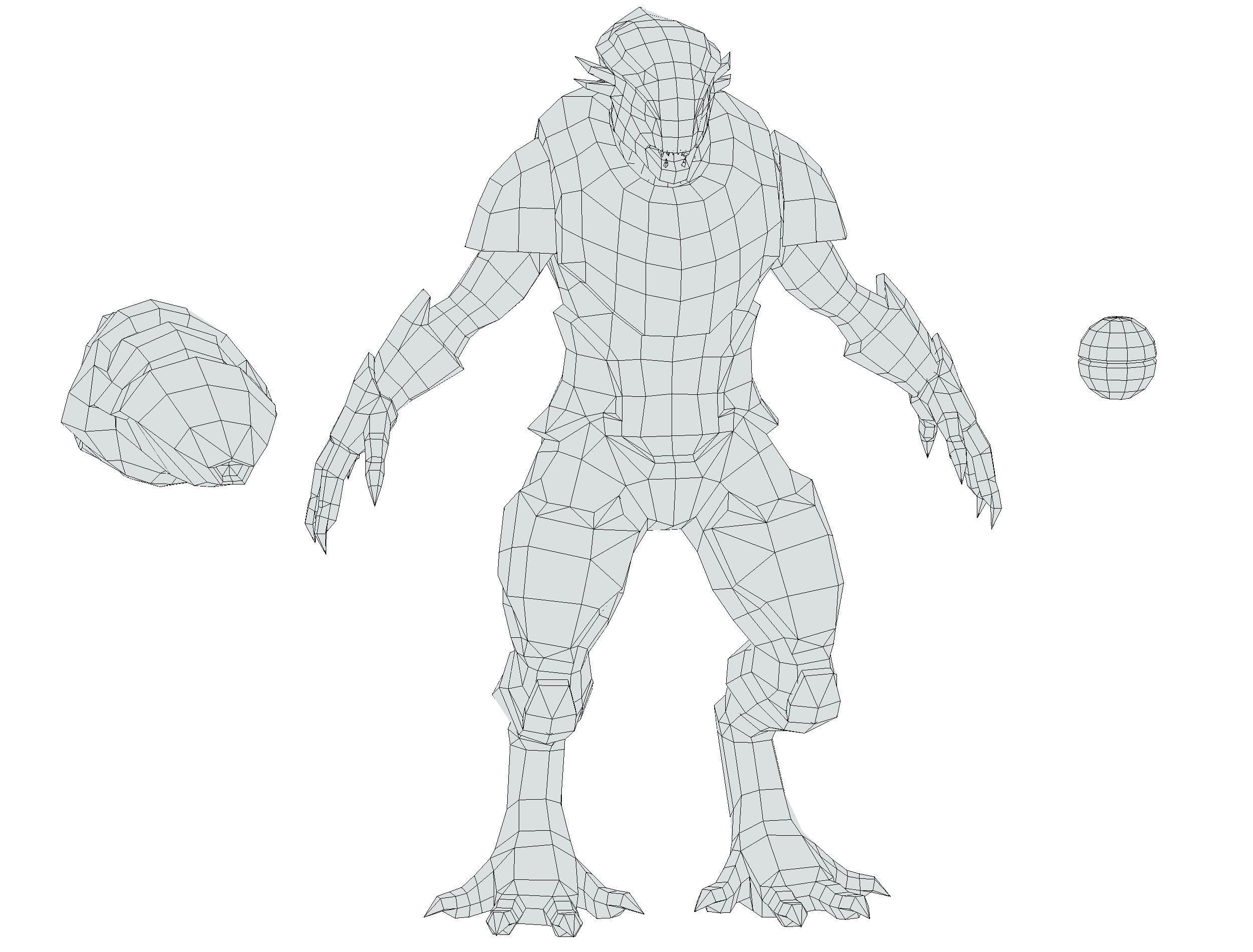 Alien Cyborg Trooper Soldier UFO Low-poly 3D model_21