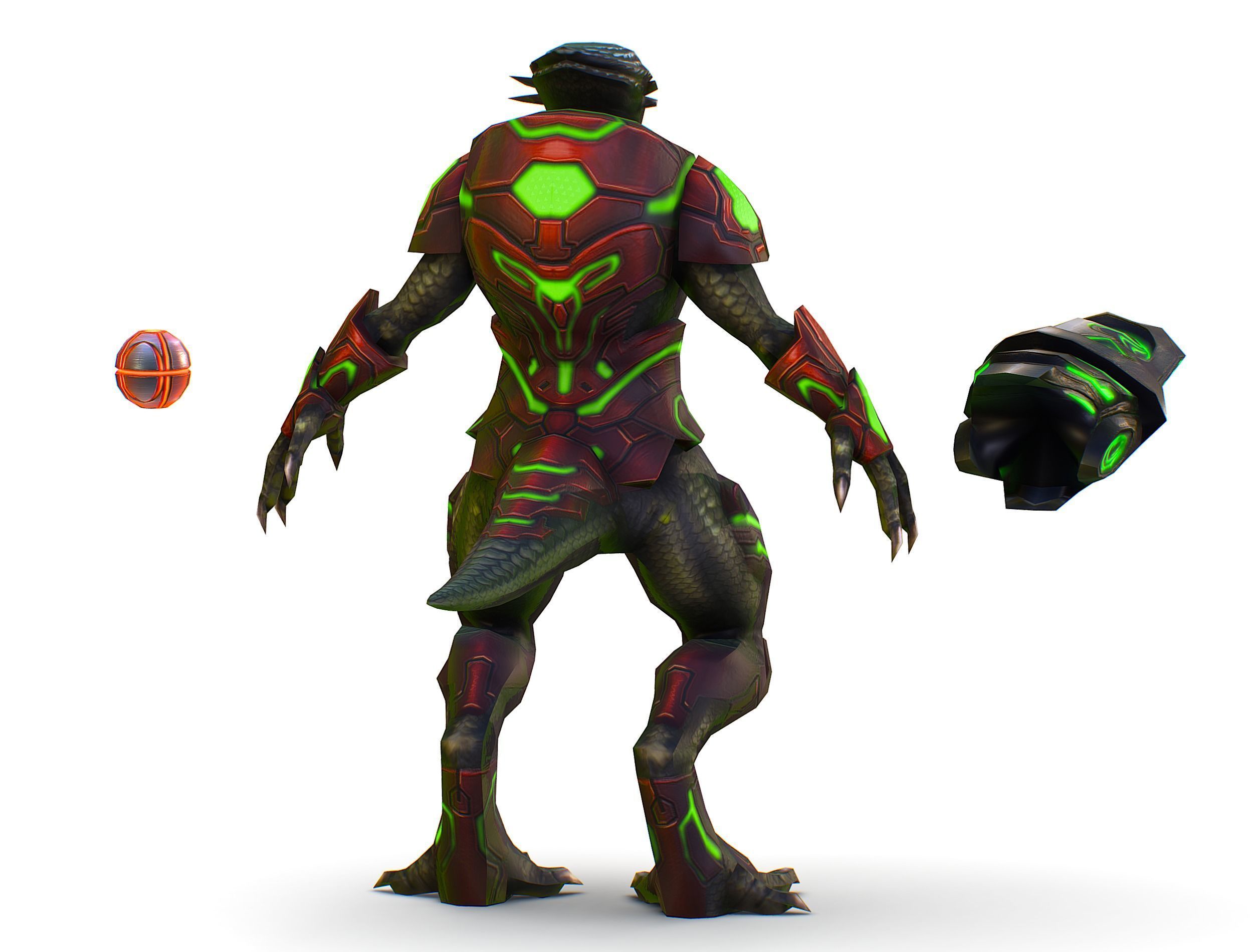 Alien Cyborg Trooper Soldier UFO Low-poly 3D model_9