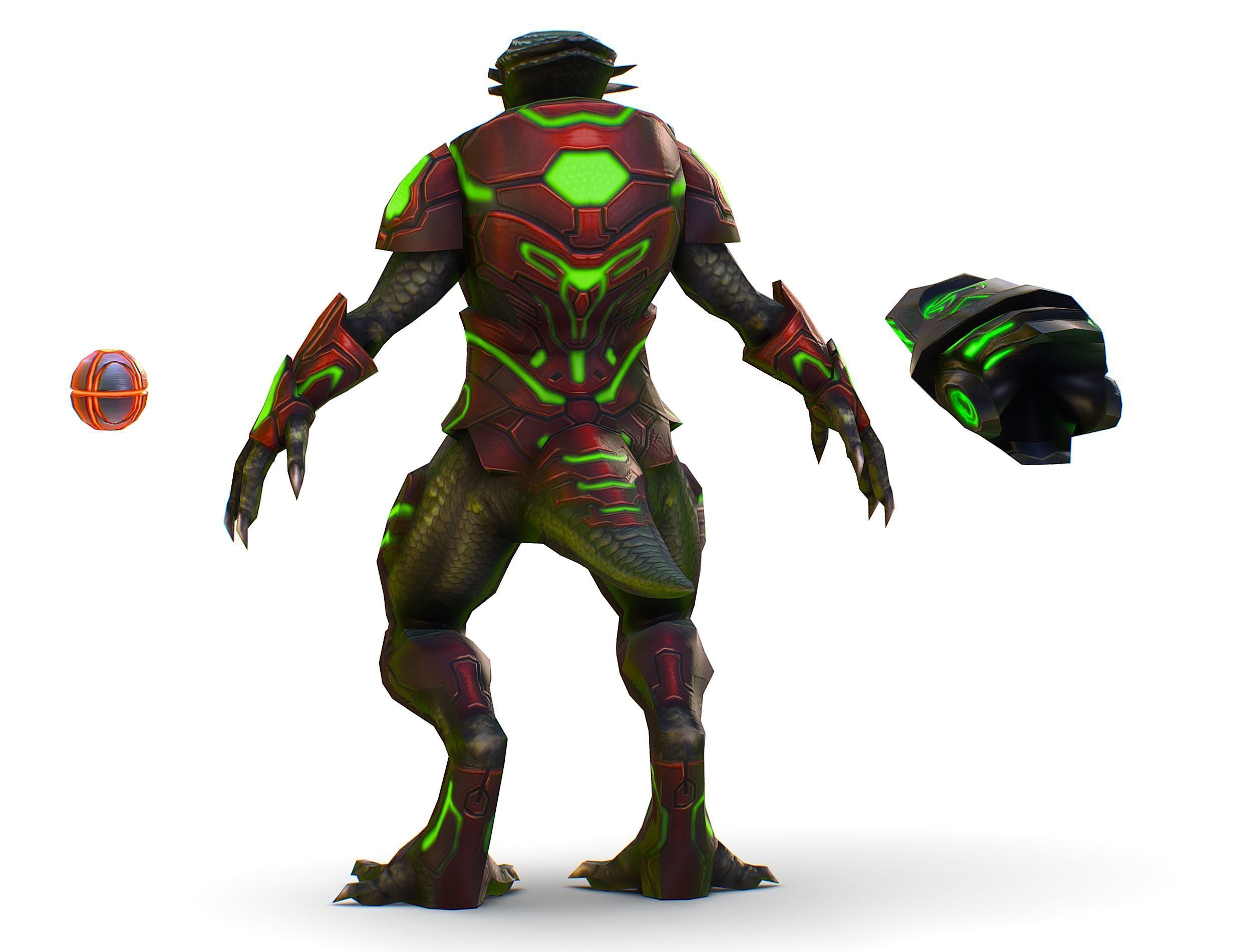 Alien Cyborg Trooper Soldier UFO Low-poly 3D model_8