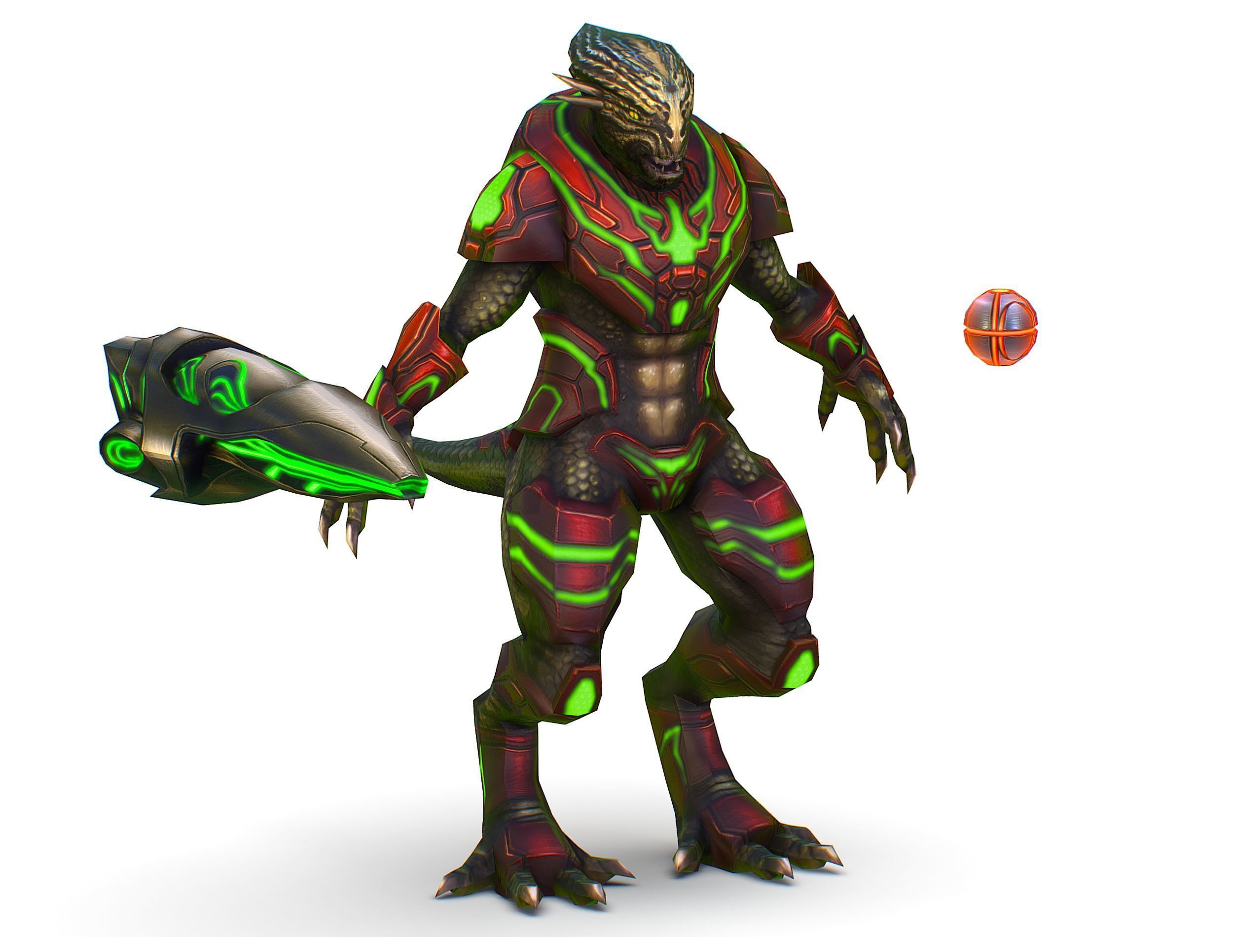 Alien Cyborg Trooper Soldier UFO Low-poly 3D model_12