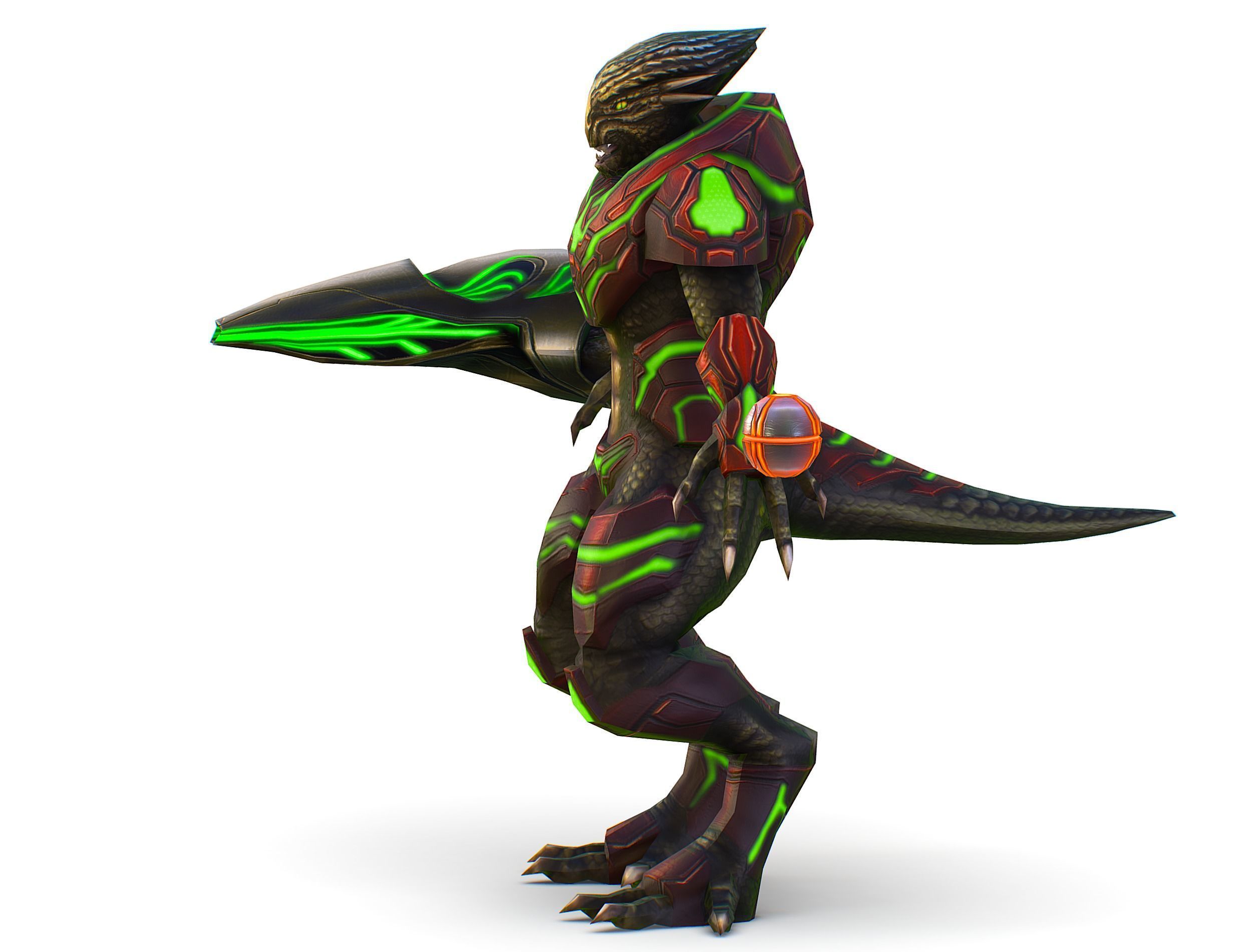 Alien Cyborg Trooper Soldier UFO Low-poly 3D model_5