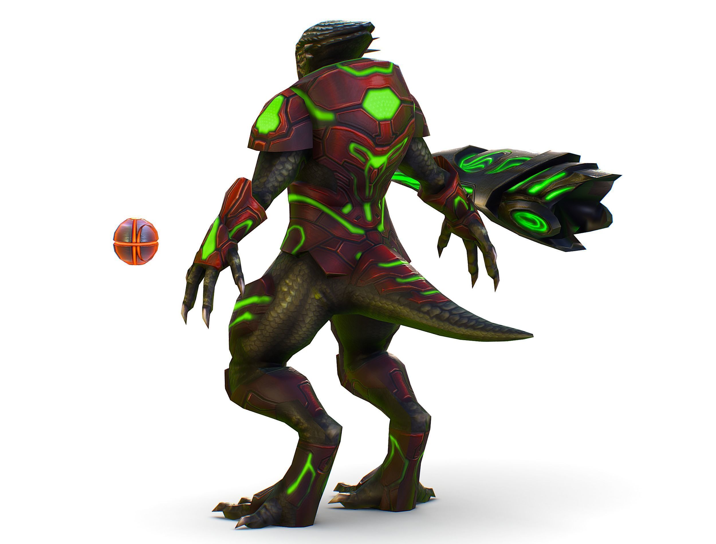 Alien Cyborg Trooper Soldier UFO Low-poly 3D model_7